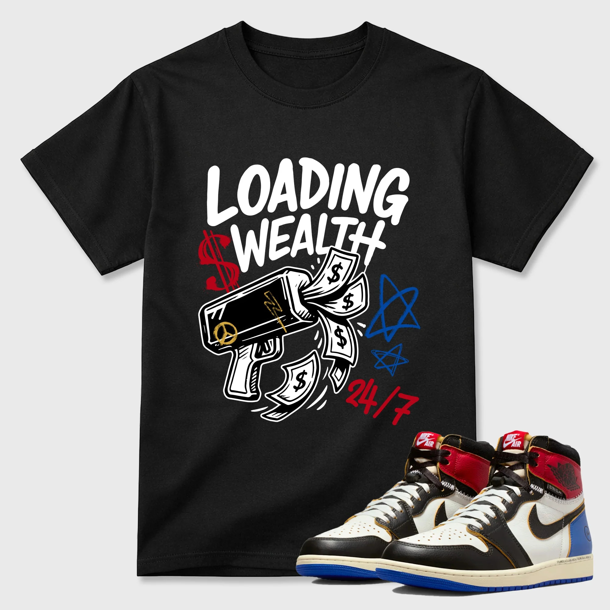 Loading Wealth TEEWAVO Sneaker Tees - Air Jordan 1 Union x Fragment