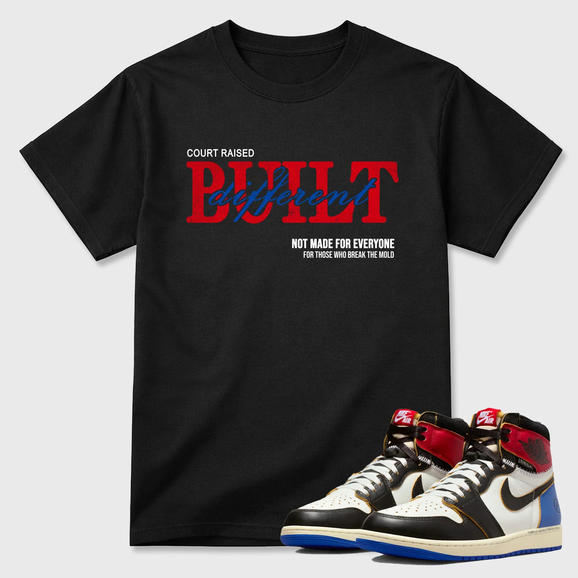 Vintage Built Different TEEWAVO Sneaker Tees - Air Jordan 1 Union x Fragment