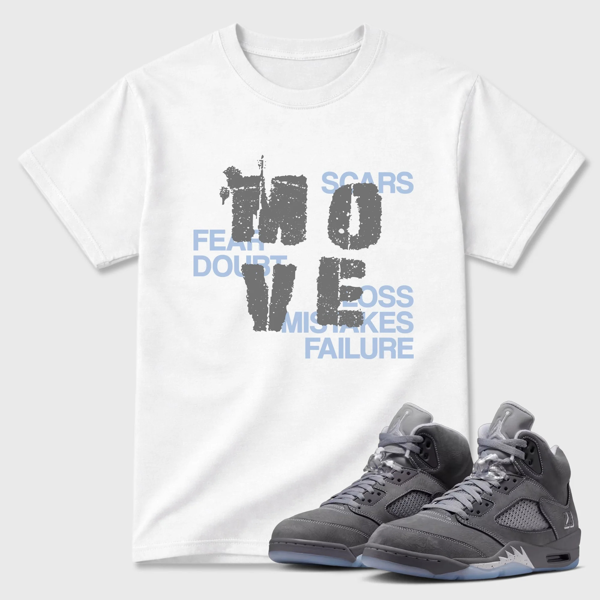 Move TEEWAVO Sneaker Tees - Air Jordan 5 Wolf Grey