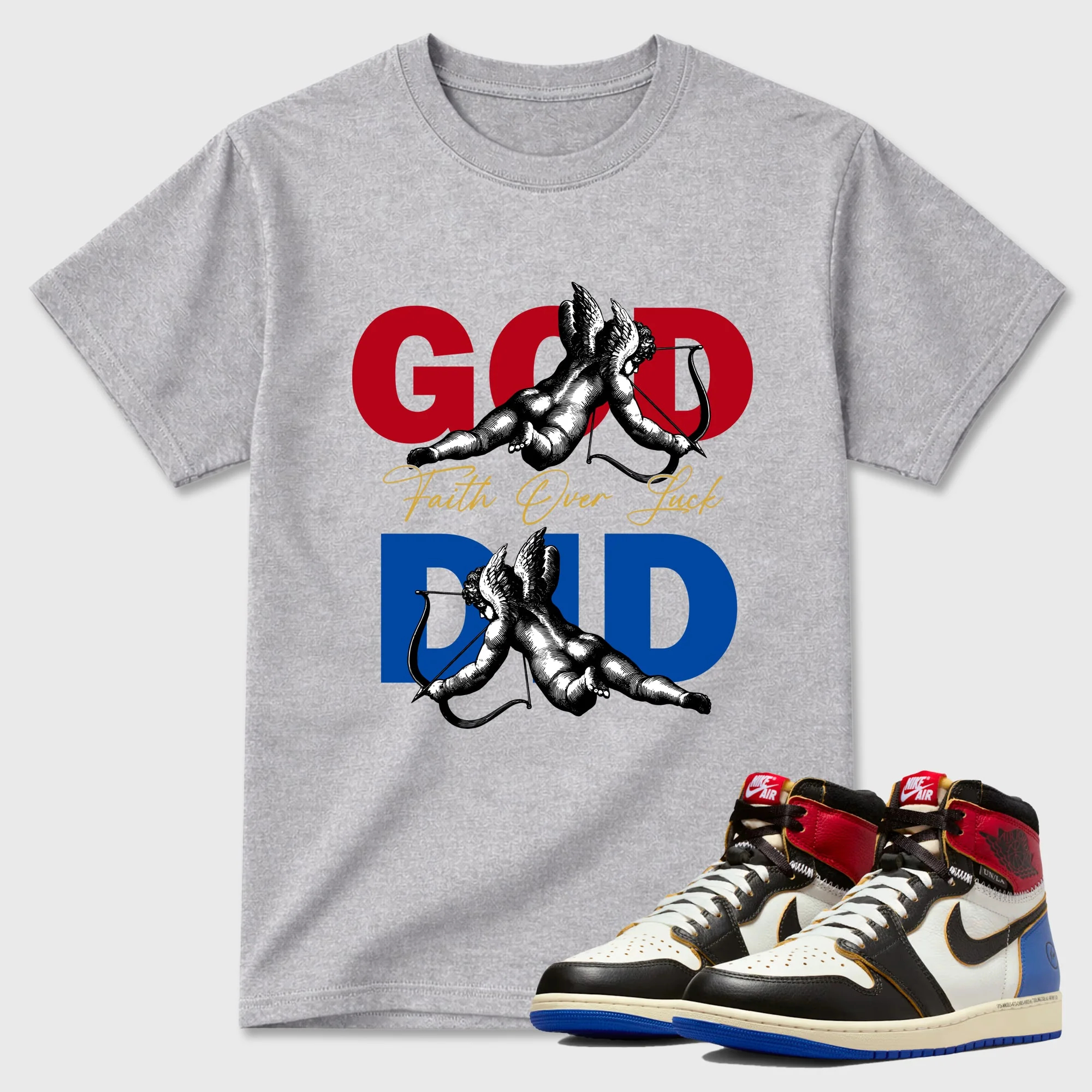 God Did TEEWAVO Sneaker Tees - Air Jordan 1 Union x Fragment