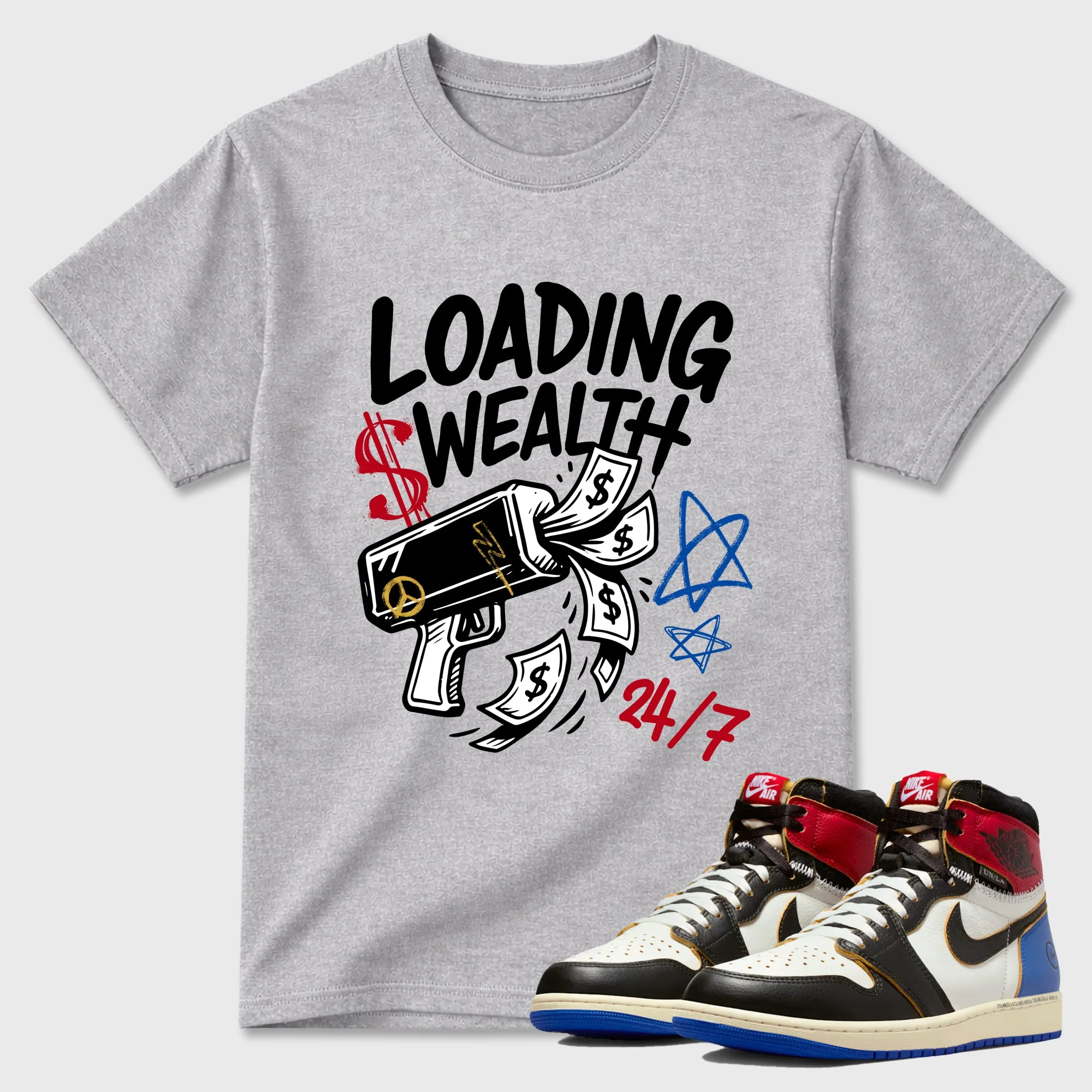 Loading Wealth TEEWAVO Sneaker Tees - Air Jordan 1 Union x Fragment