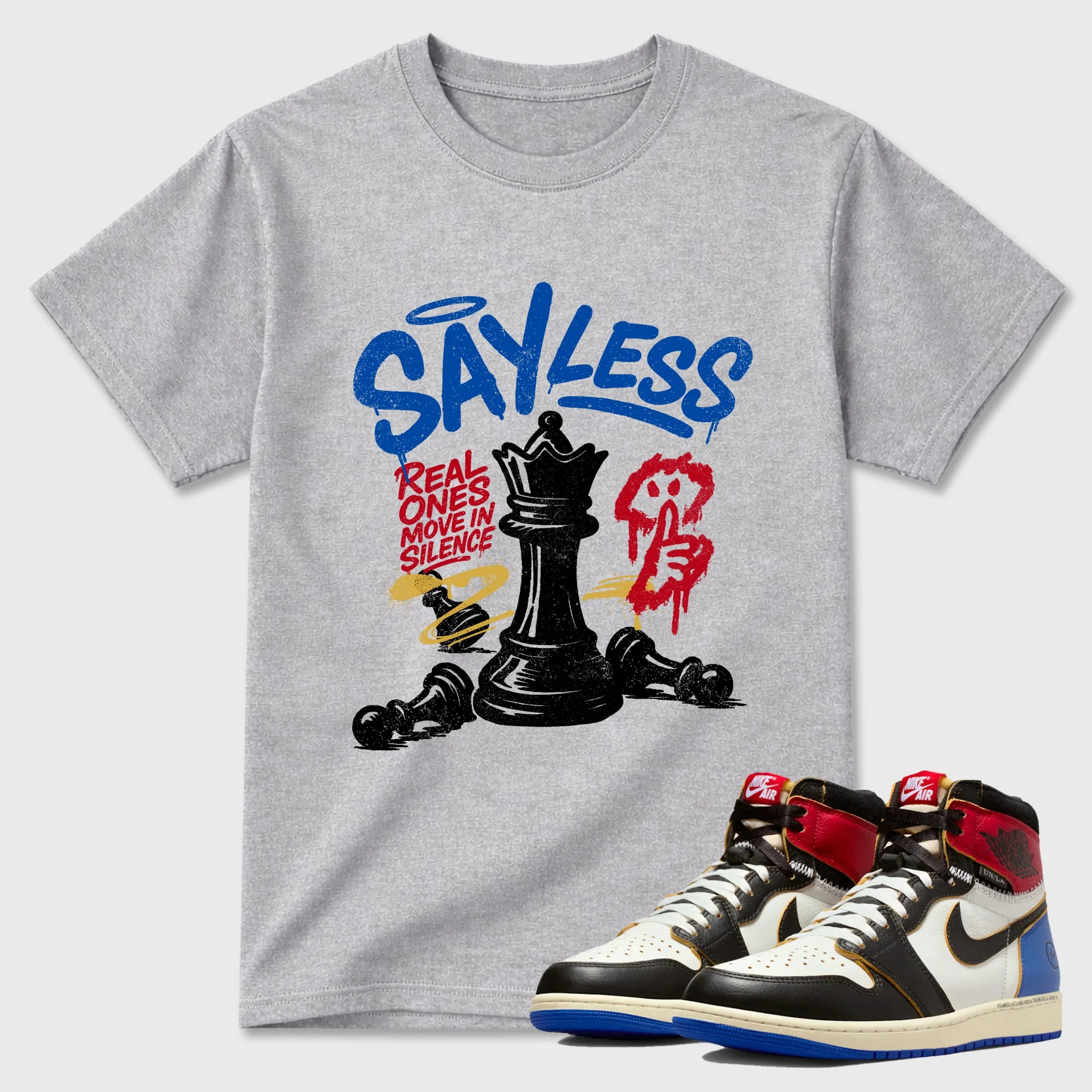 Say Less TEEWAVO Sneaker Tees - Air Jordan 1 Union x Fragment
