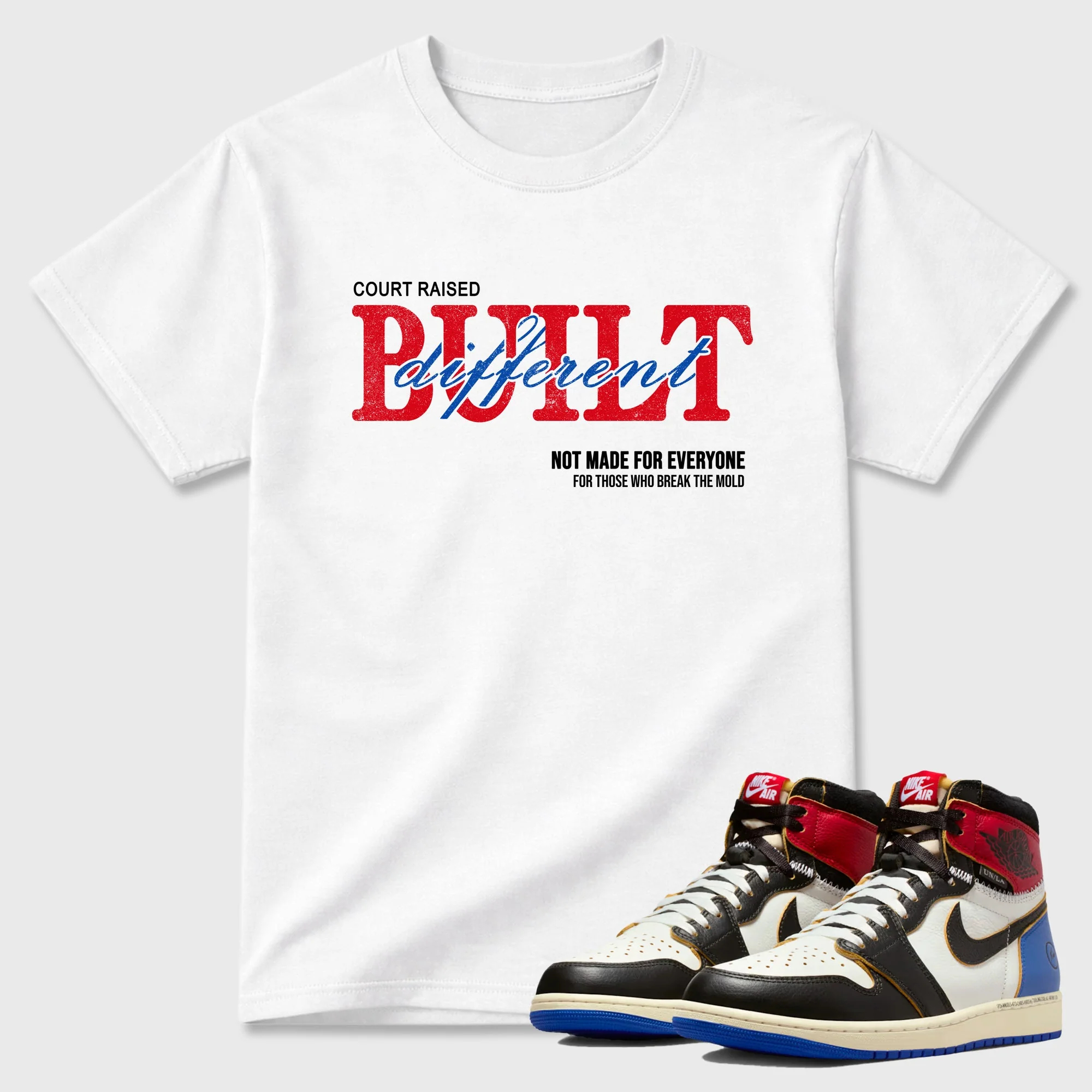 Vintage Built Different TEEWAVO Sneaker Tees - Air Jordan 1 Union x Fragment