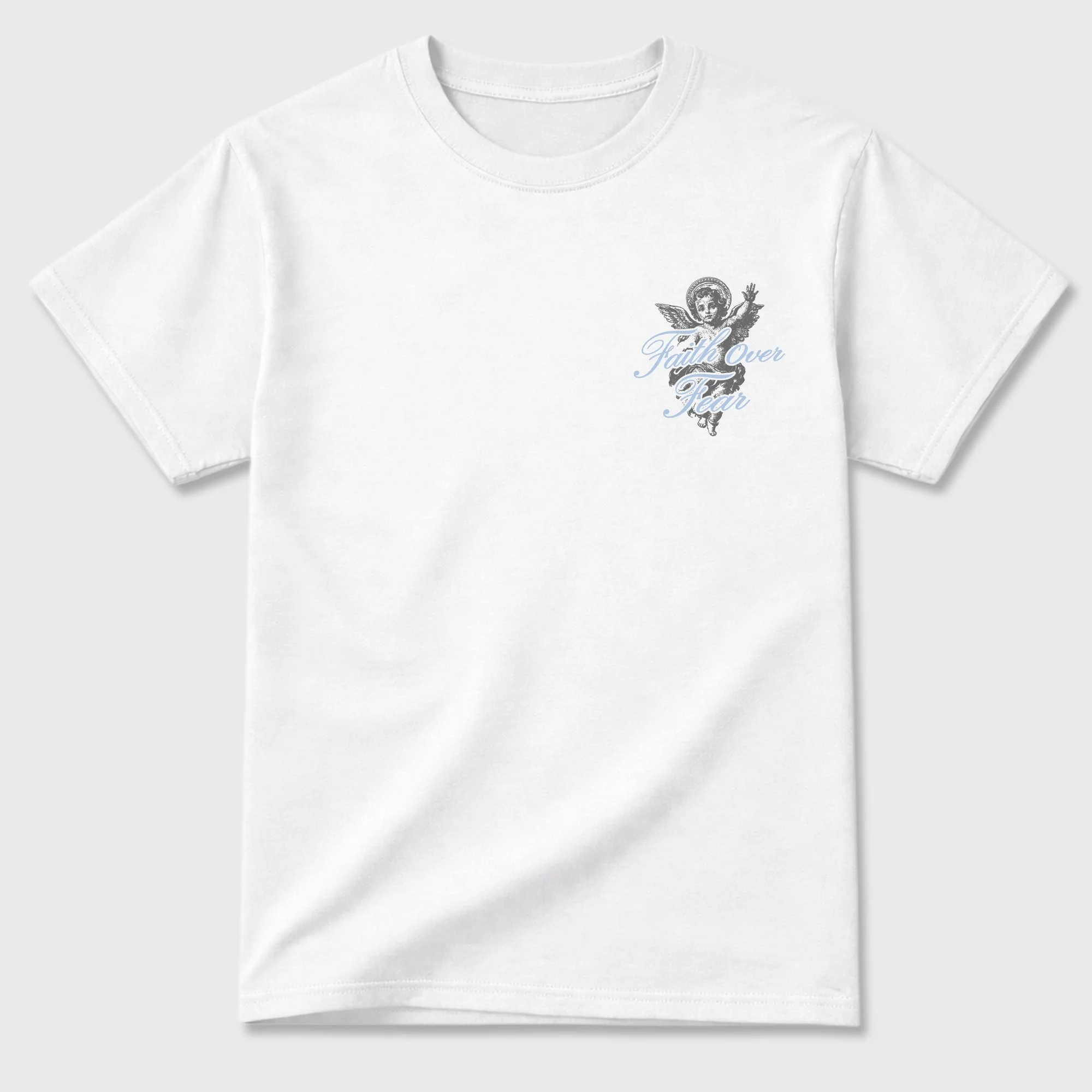 Faith Over Fear TEEWAVO Sneaker Tees - Air Jordan 5 Wolf Grey