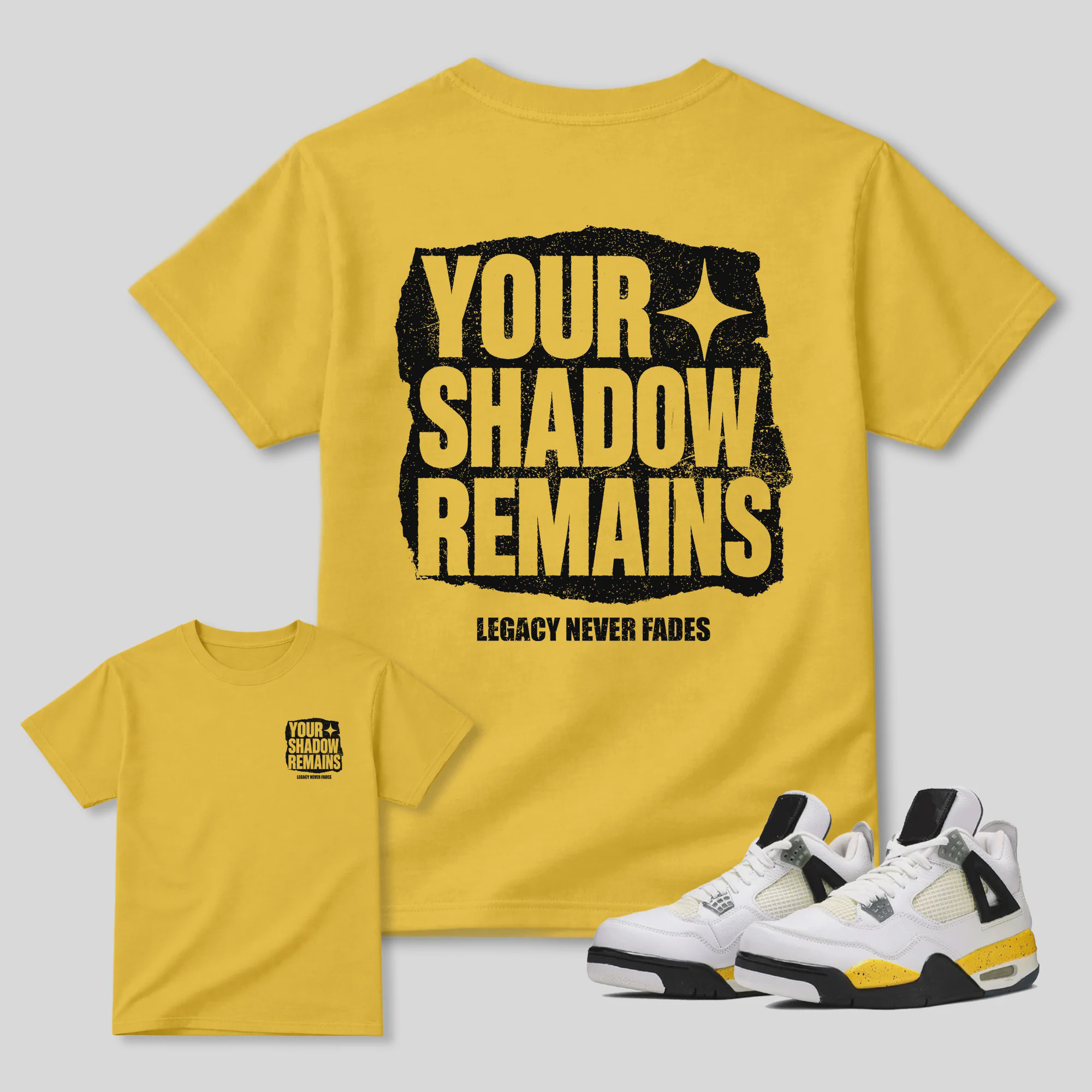 Your Shadow Remains AJ4 Tour Yellow Matching Graphic Tee