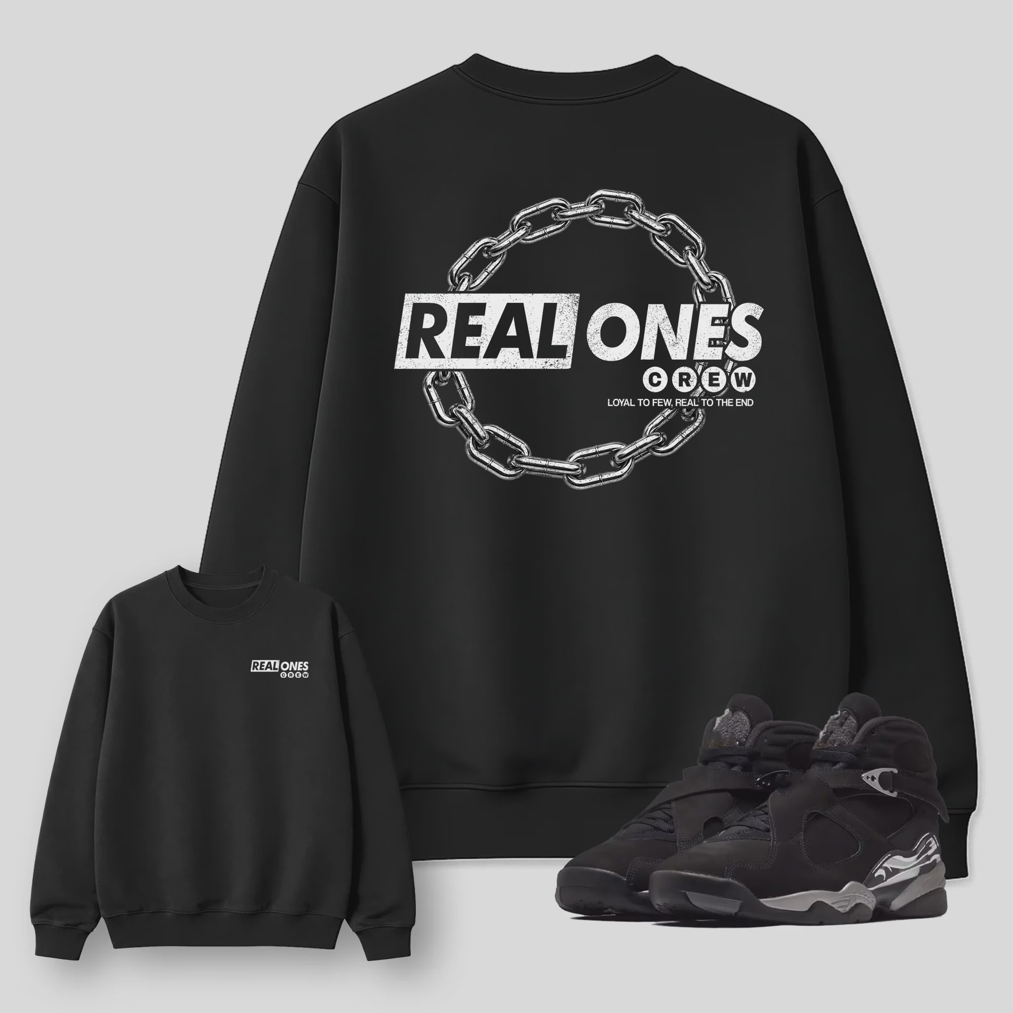 Real Ones Crew AJ8 Chrome Matching Graphic Sweatshirt