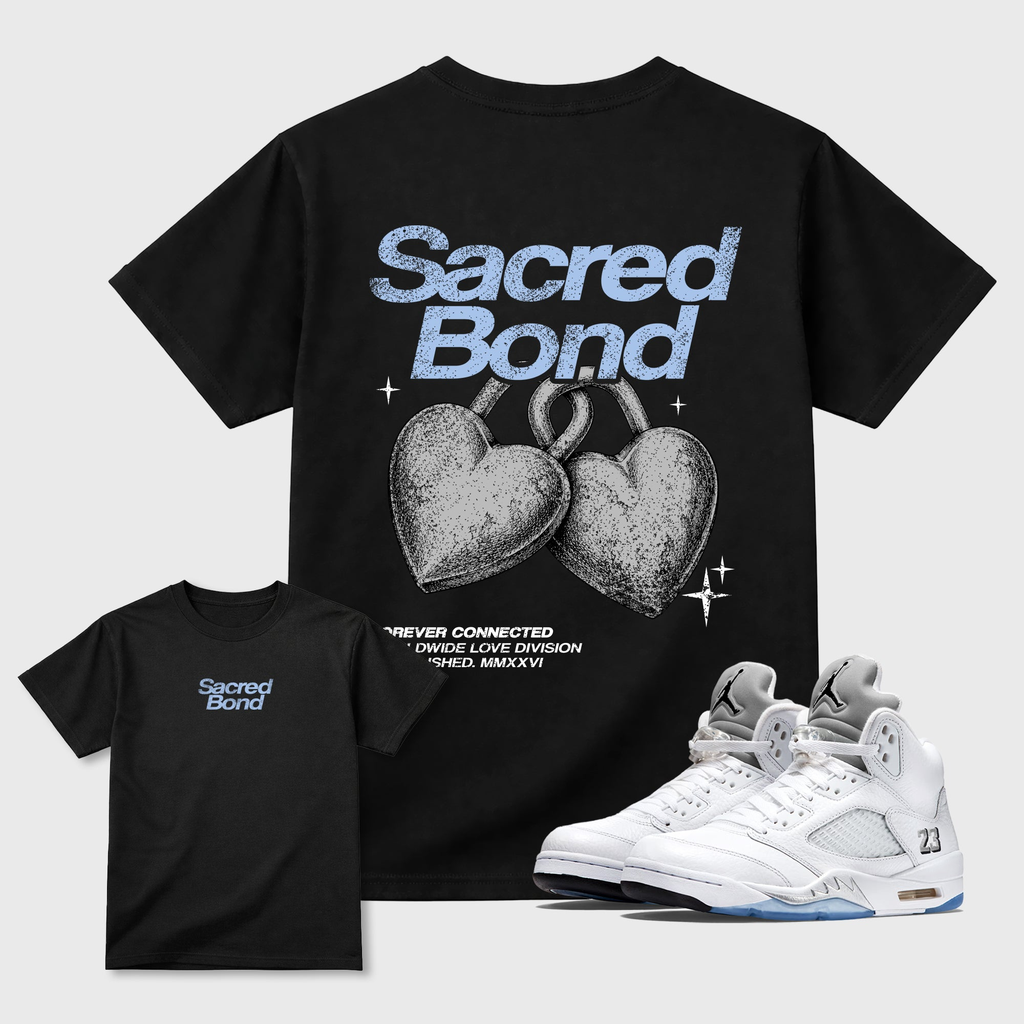 Sacred Bond Sneaker Tees - Air Jordan 5 White Metallic