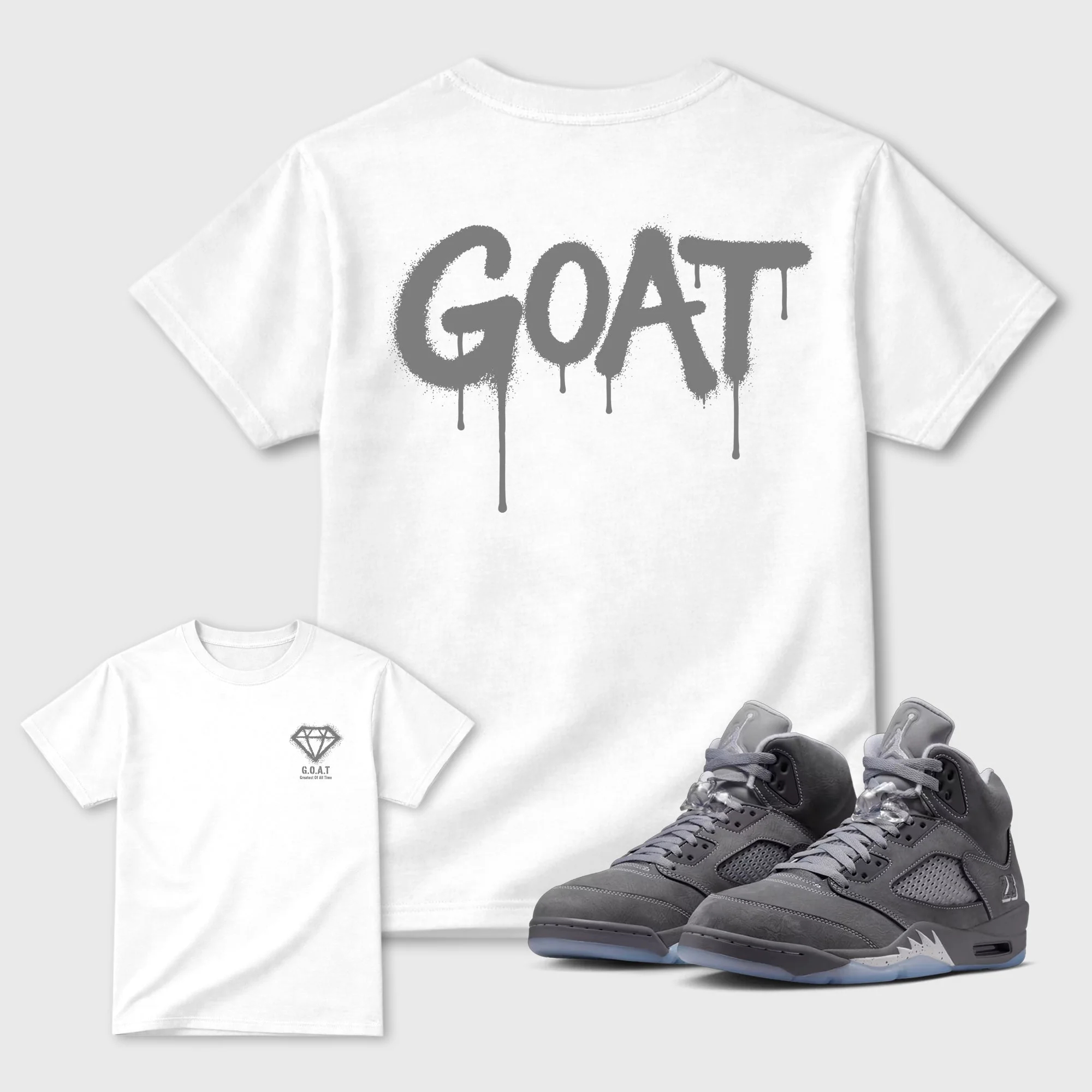 Diamond Goat TEEWAVO Sneaker Tees - Air Jordan 5 Wolf Grey