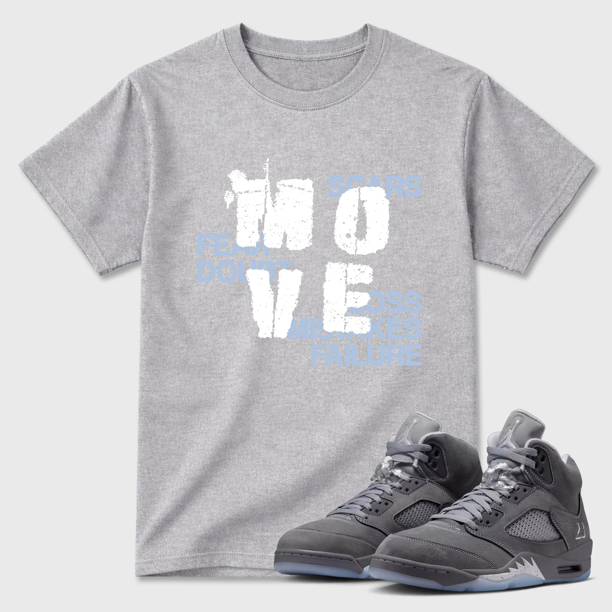 Move TEEWAVO Sneaker Tees - Air Jordan 5 Wolf Grey