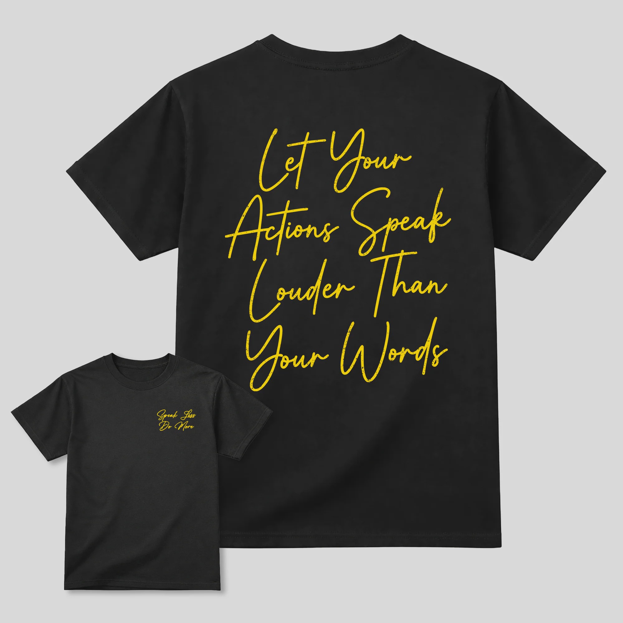 Speak Less Do More AJ4 Tour Yellow Matching Graphic Tee