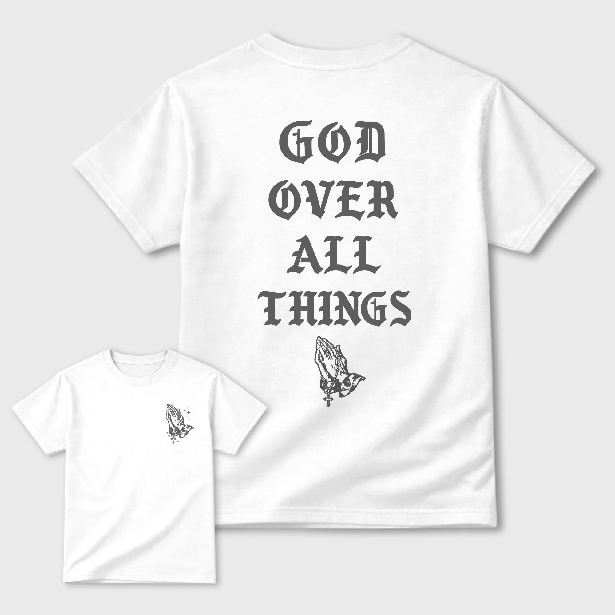 God Over All Things TEEWAVO Sneaker Tees - Air Jordan 5 Wolf Grey