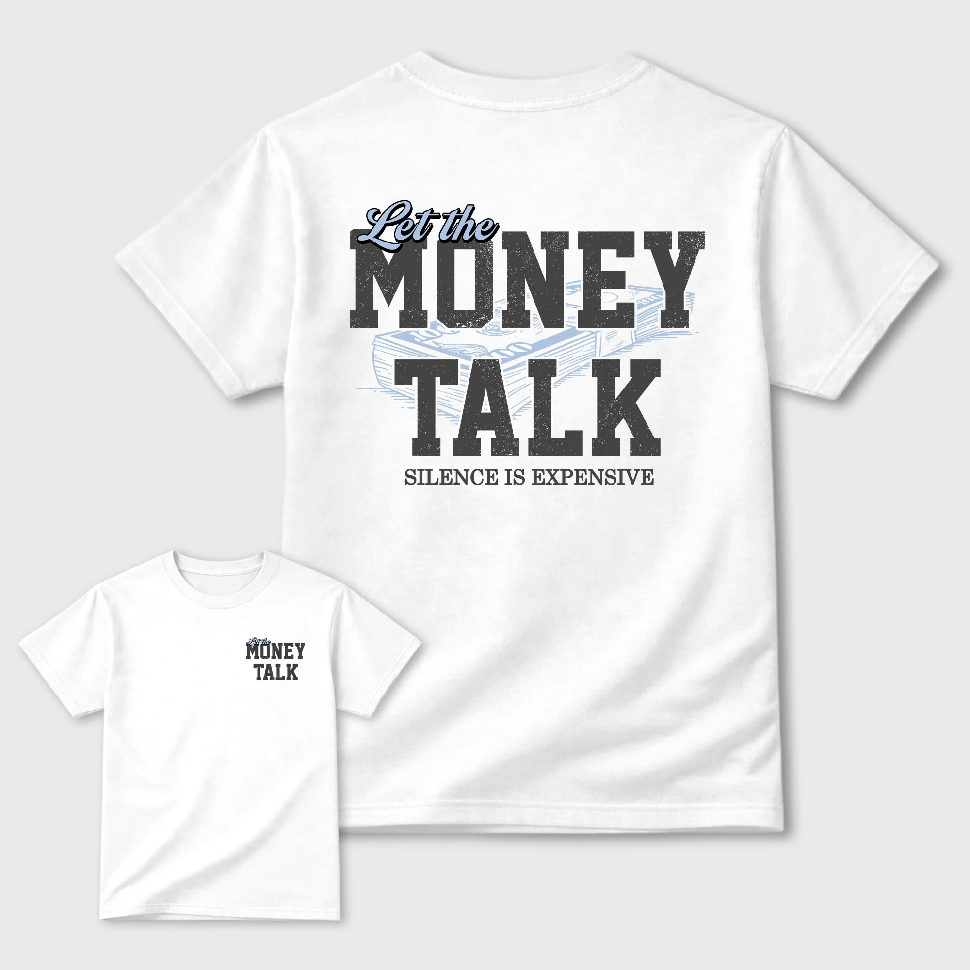 Let the Money Talk TEEWAVO Sneaker Tees - Air Jordan 5 Wolf Grey