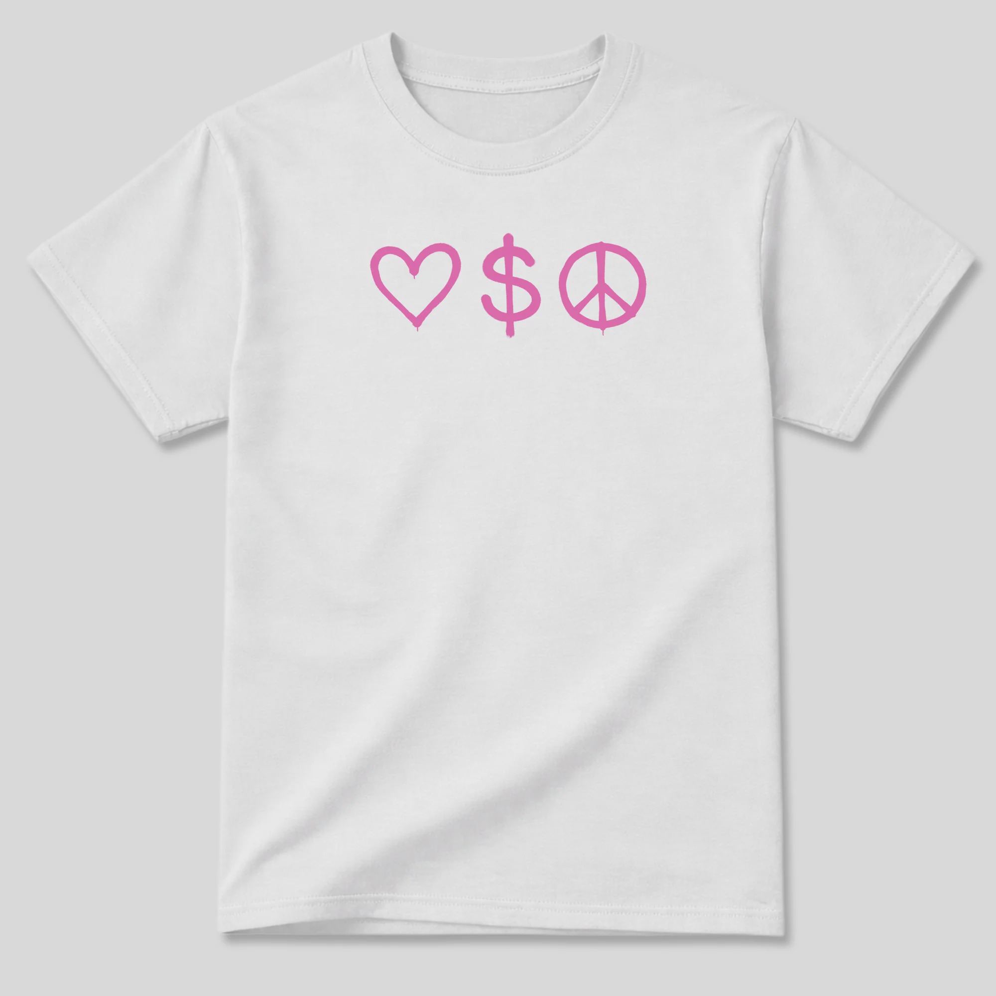 Love Money Peace AJ6 Playful Pink Matching Graphic Tee