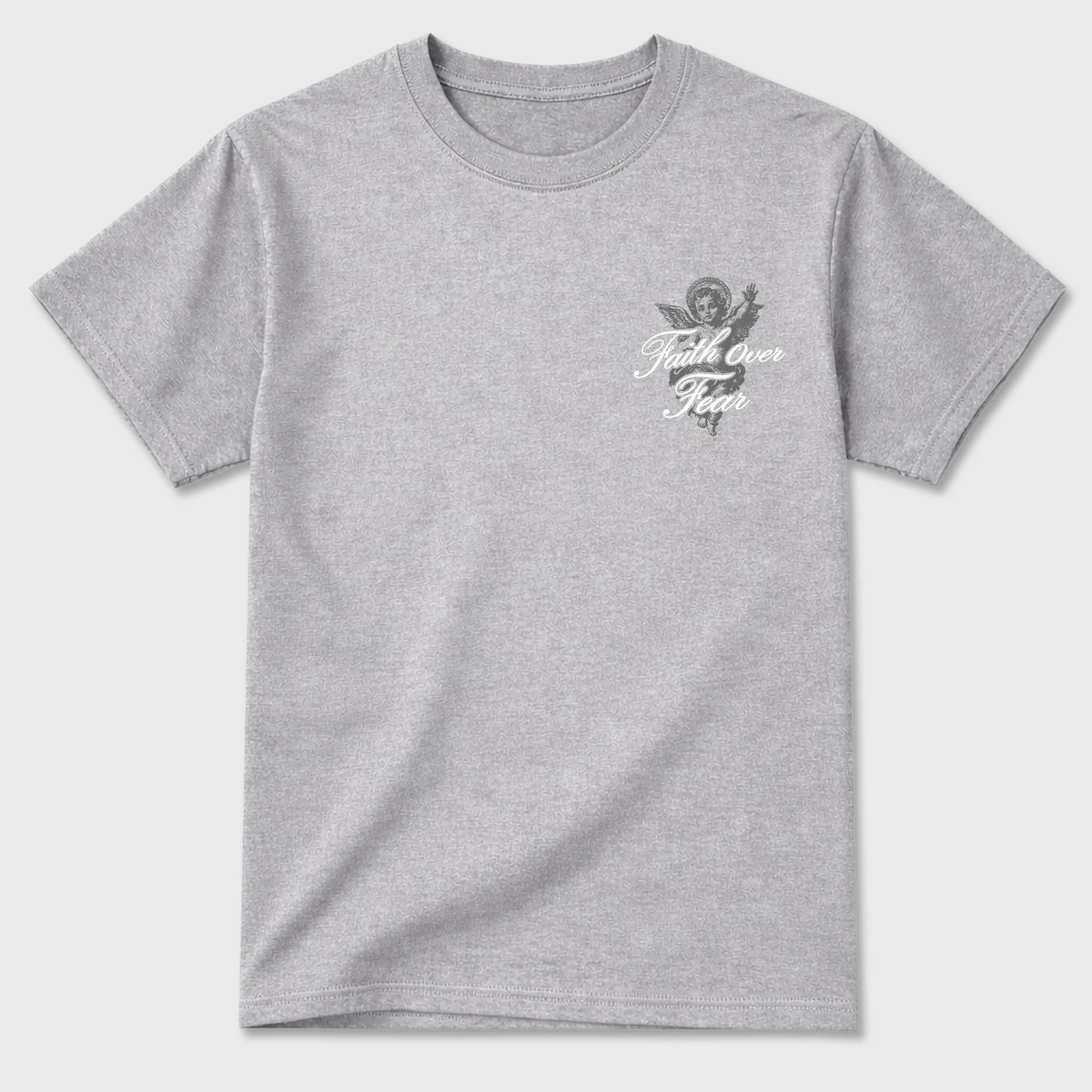 Faith Over Fear TEEWAVO Sneaker Tees - Air Jordan 5 Wolf Grey