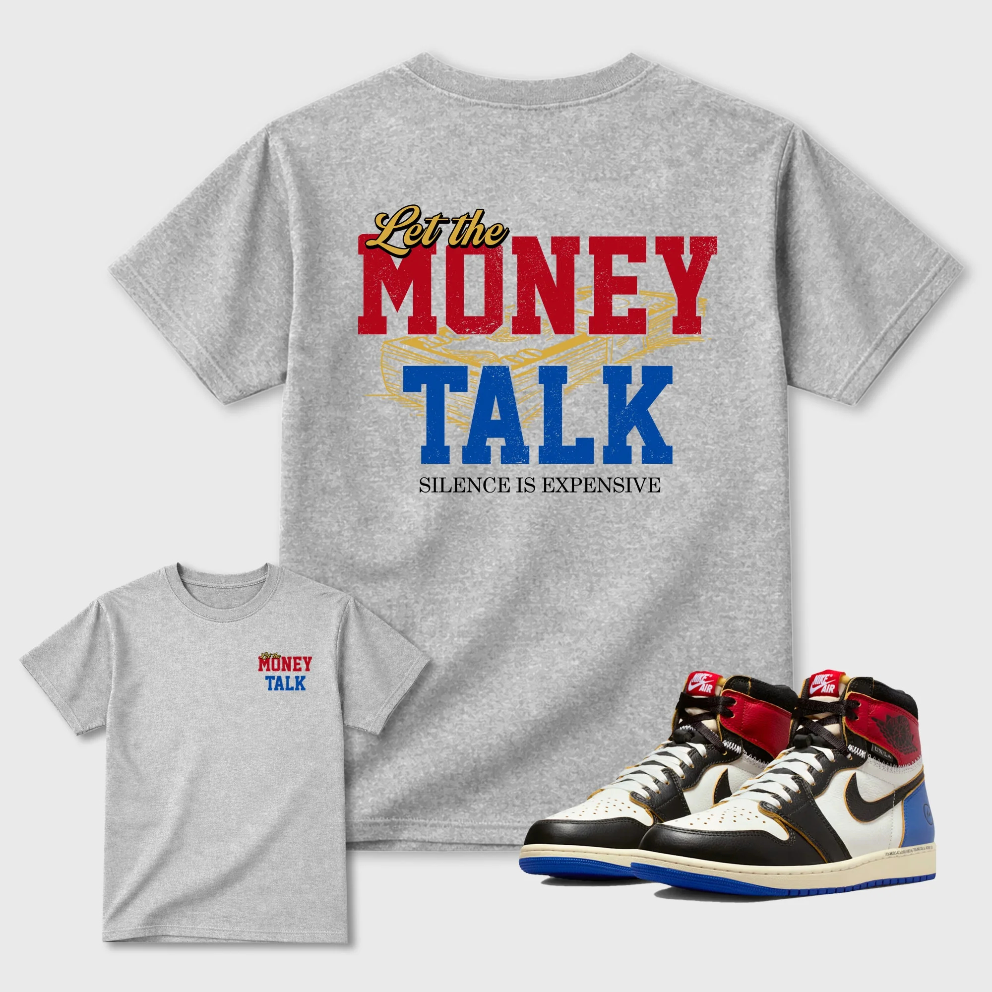 Let the Money Talk TEEWAVO Sneaker Tees - Air Jordan 1 Union x Fragment