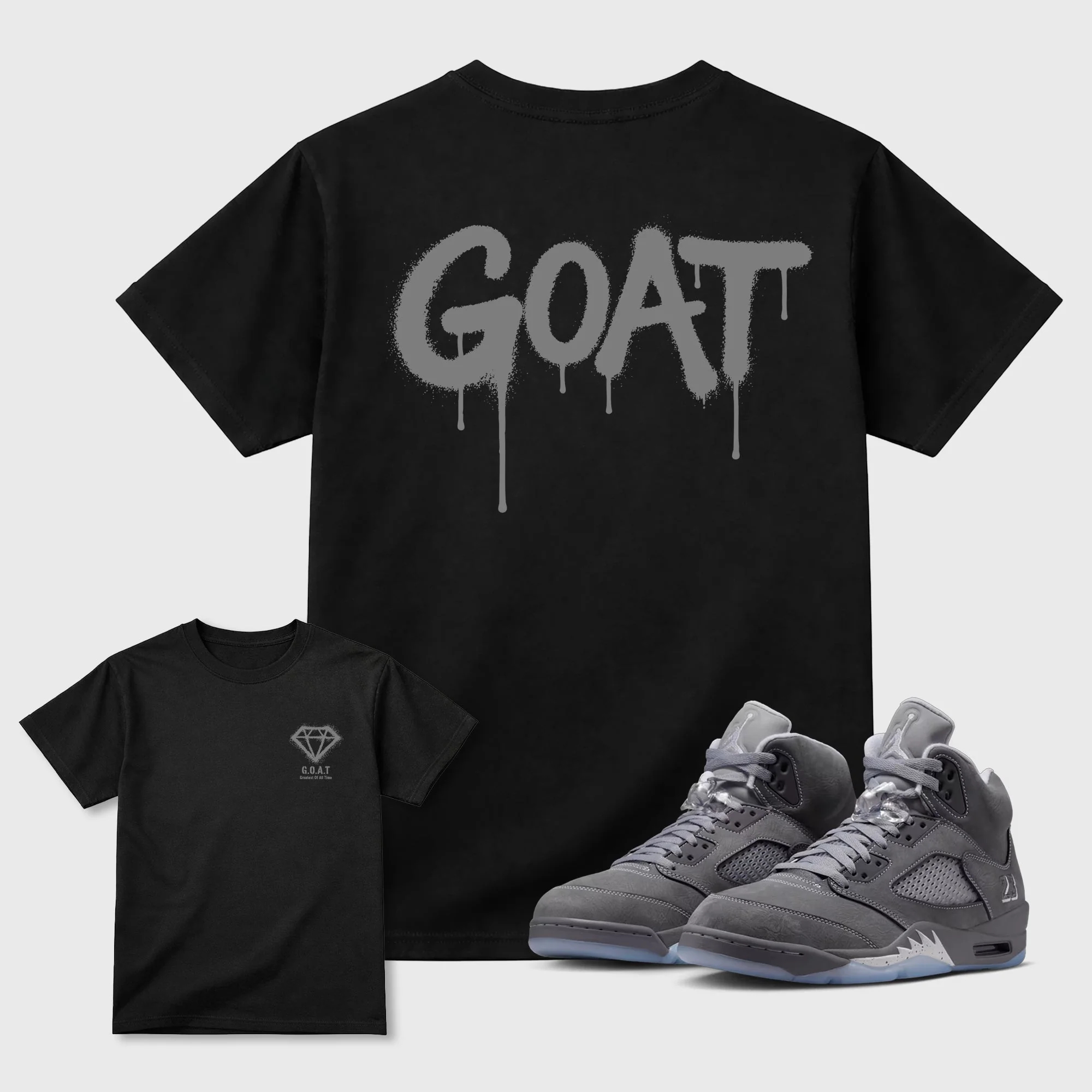 Diamond Goat TEEWAVO Sneaker Tees - Air Jordan 5 Wolf Grey