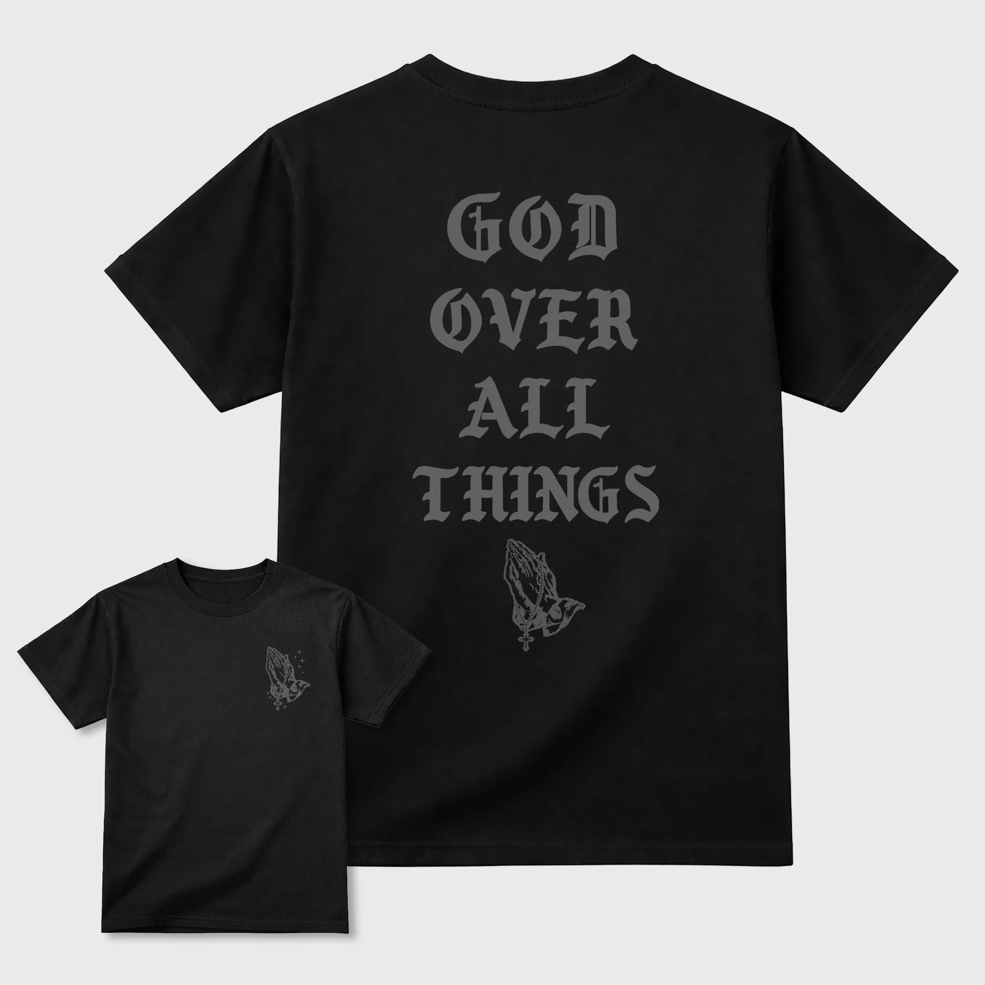 God Over All Things TEEWAVO Sneaker Tees - Air Jordan 5 Wolf Grey