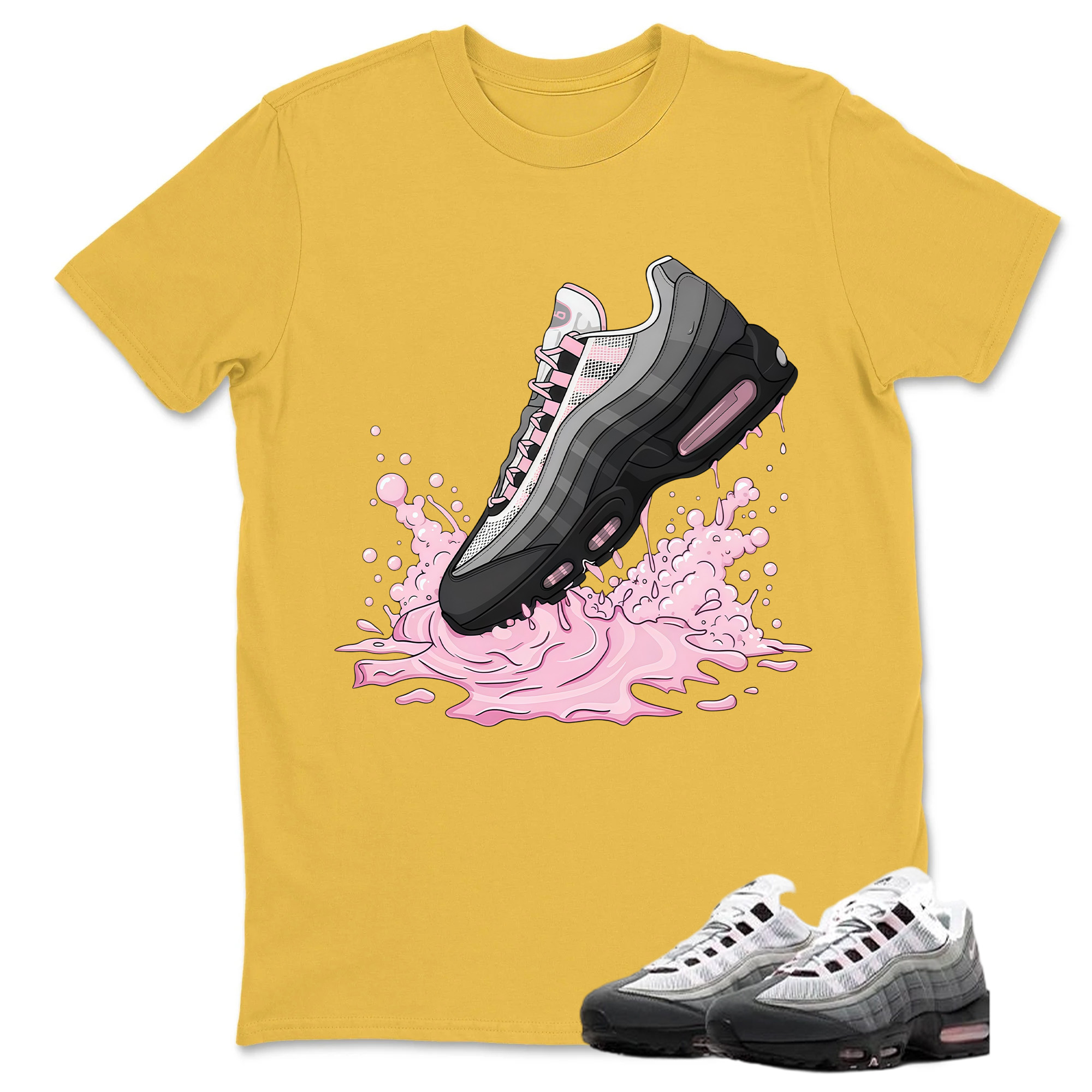 Air Max 95 Pink Foam Black White OG Big Bubble T Shirt Match Dripping Shoe