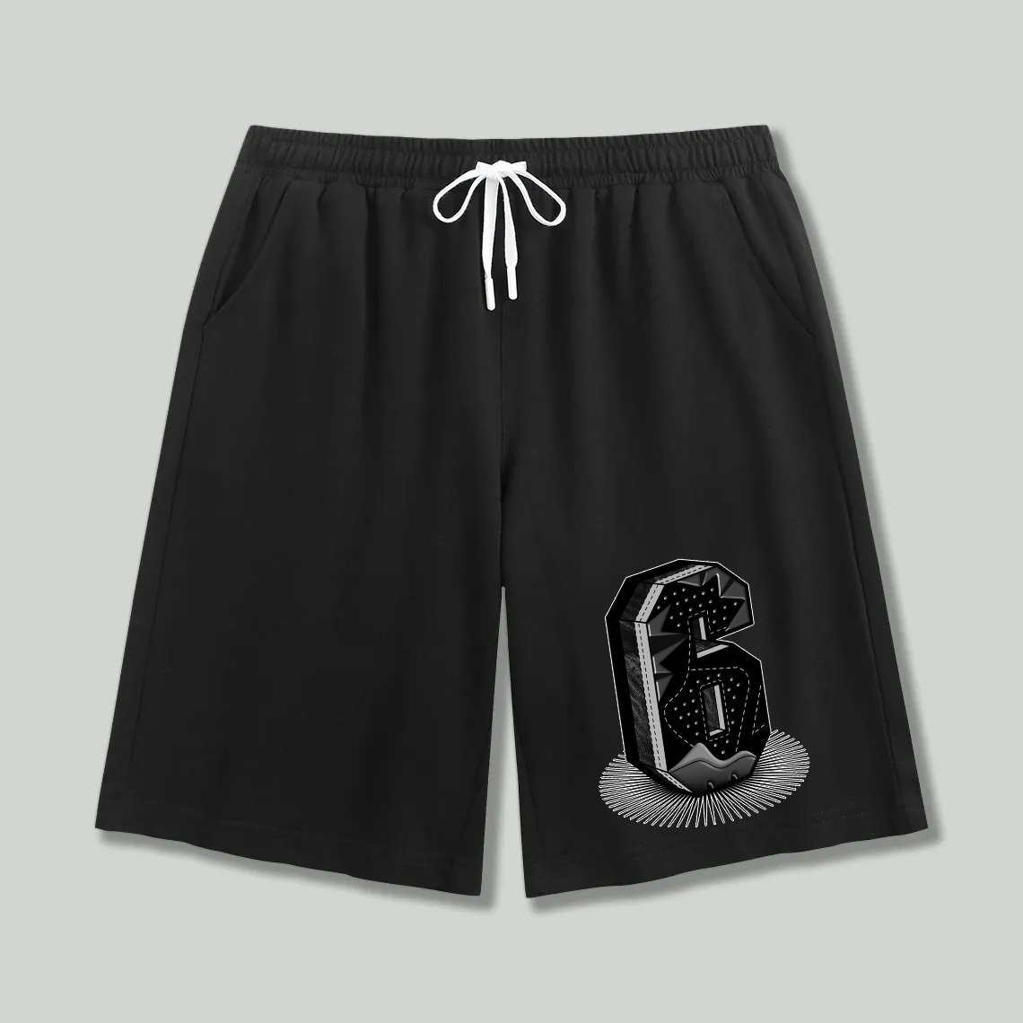 Unisex athletic shorts 3D Number 6 Streetwear