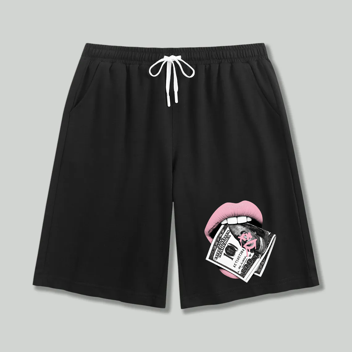 Unisex athletic shorts Pink Lips And Dollar Bills