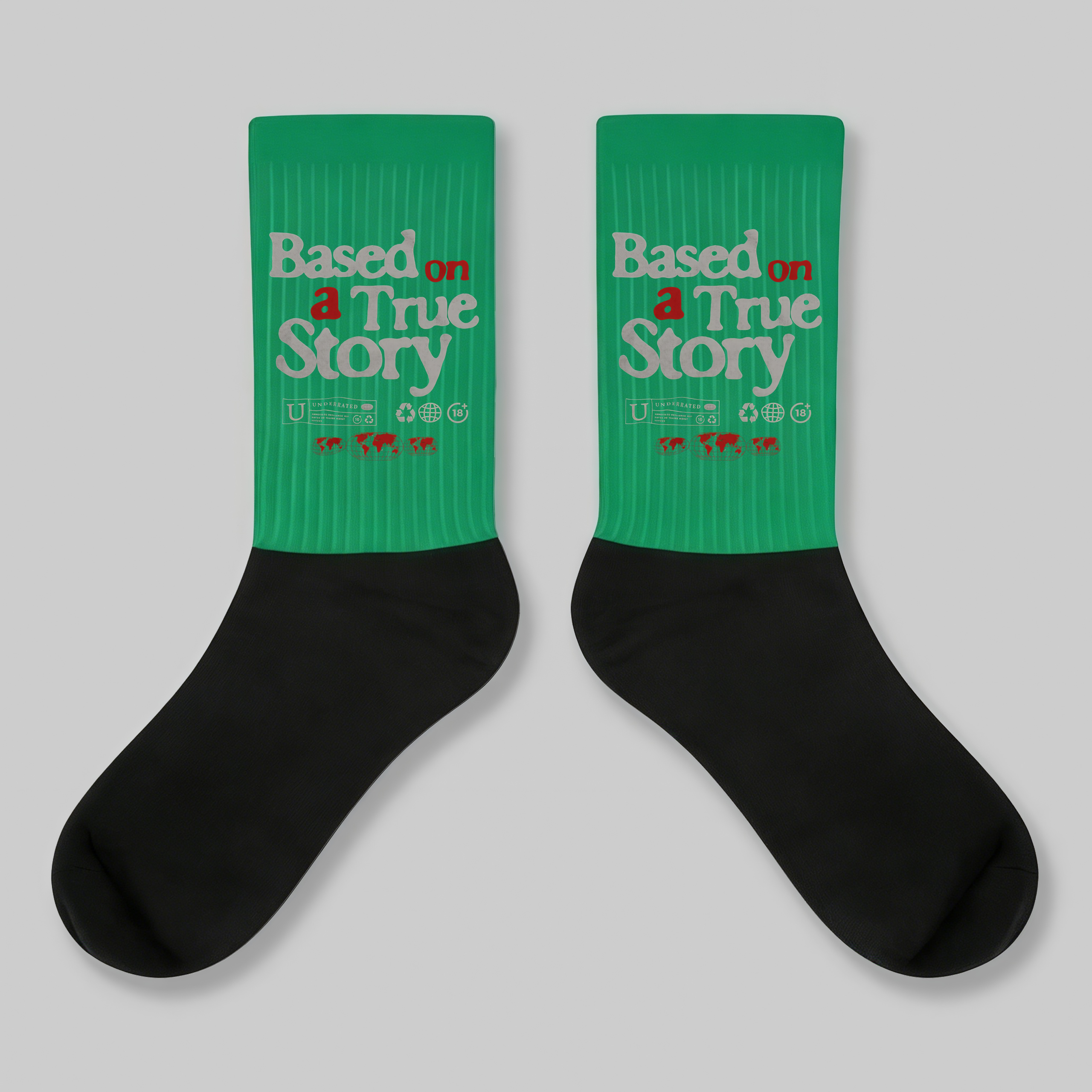 Crew Socks Based On A True Story Text Print