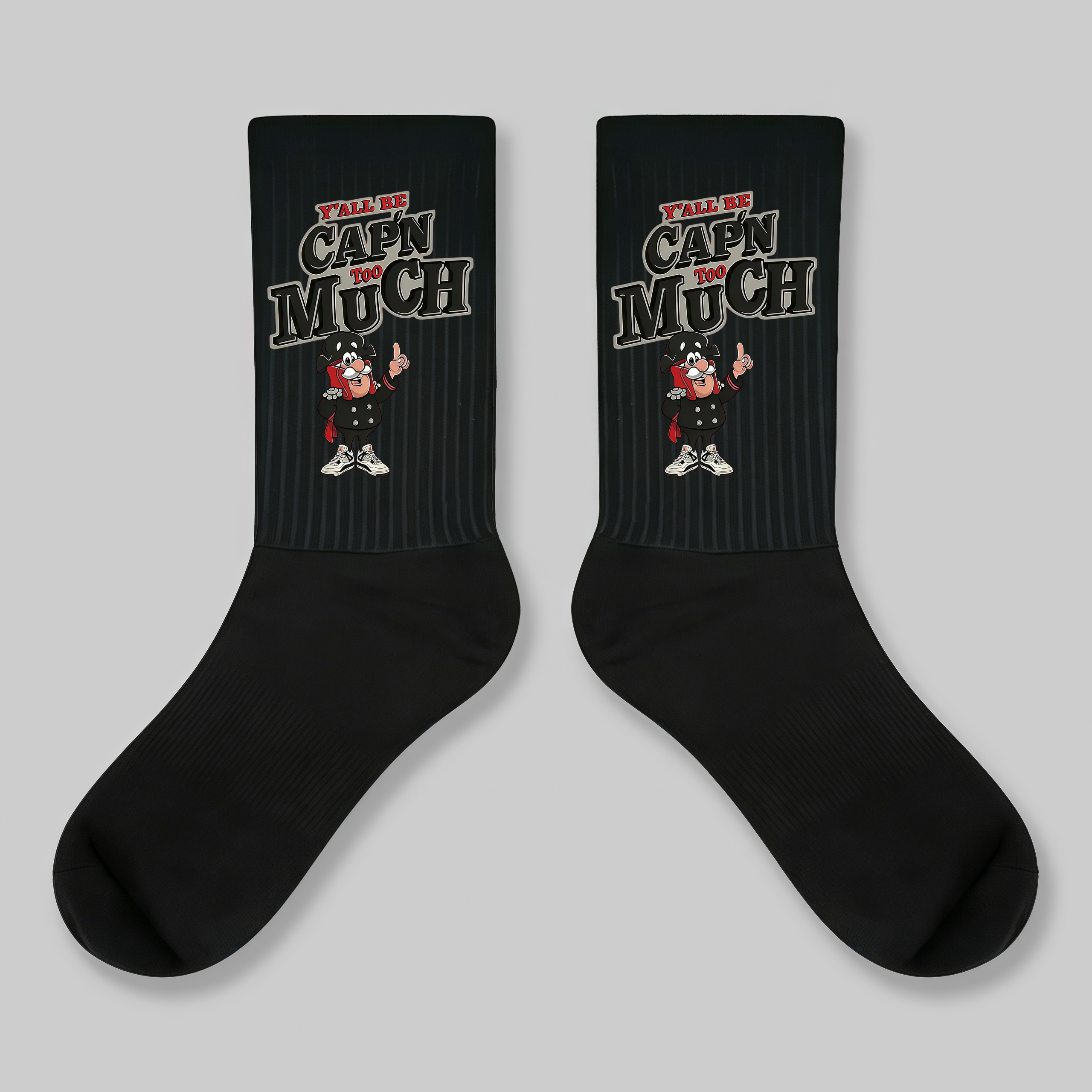 Crew Socks Cap'n Too Much Cartoon Print
