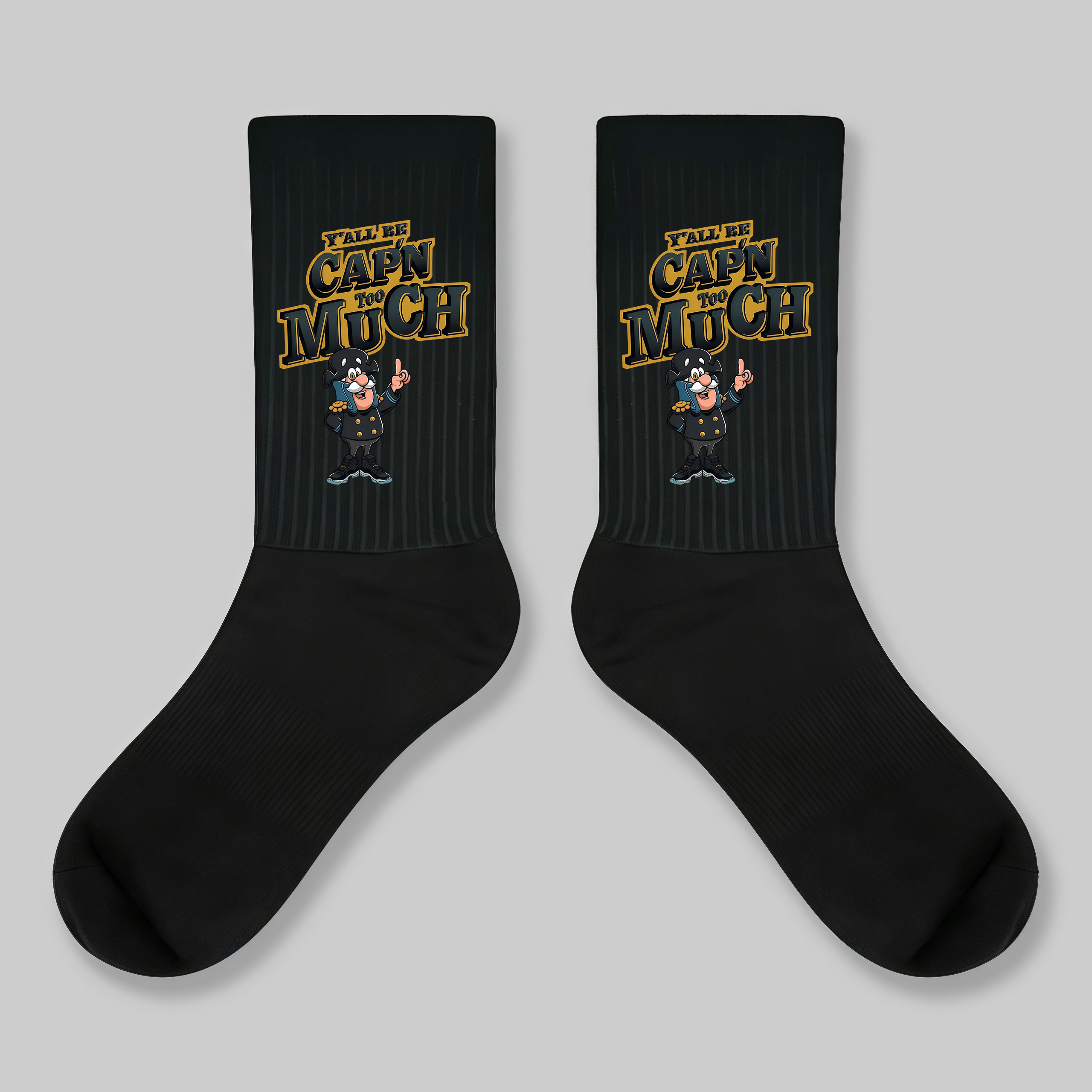 Crew Socks Cap'n Too Much Gold Cartoon Print