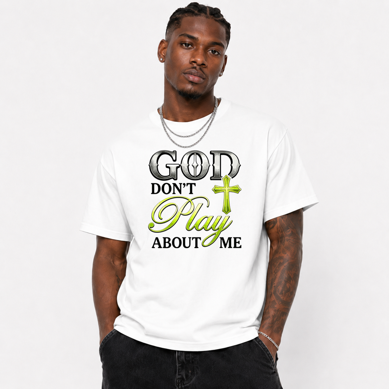 God Don't Play About Me Religious Air Max 95 Statement Tee