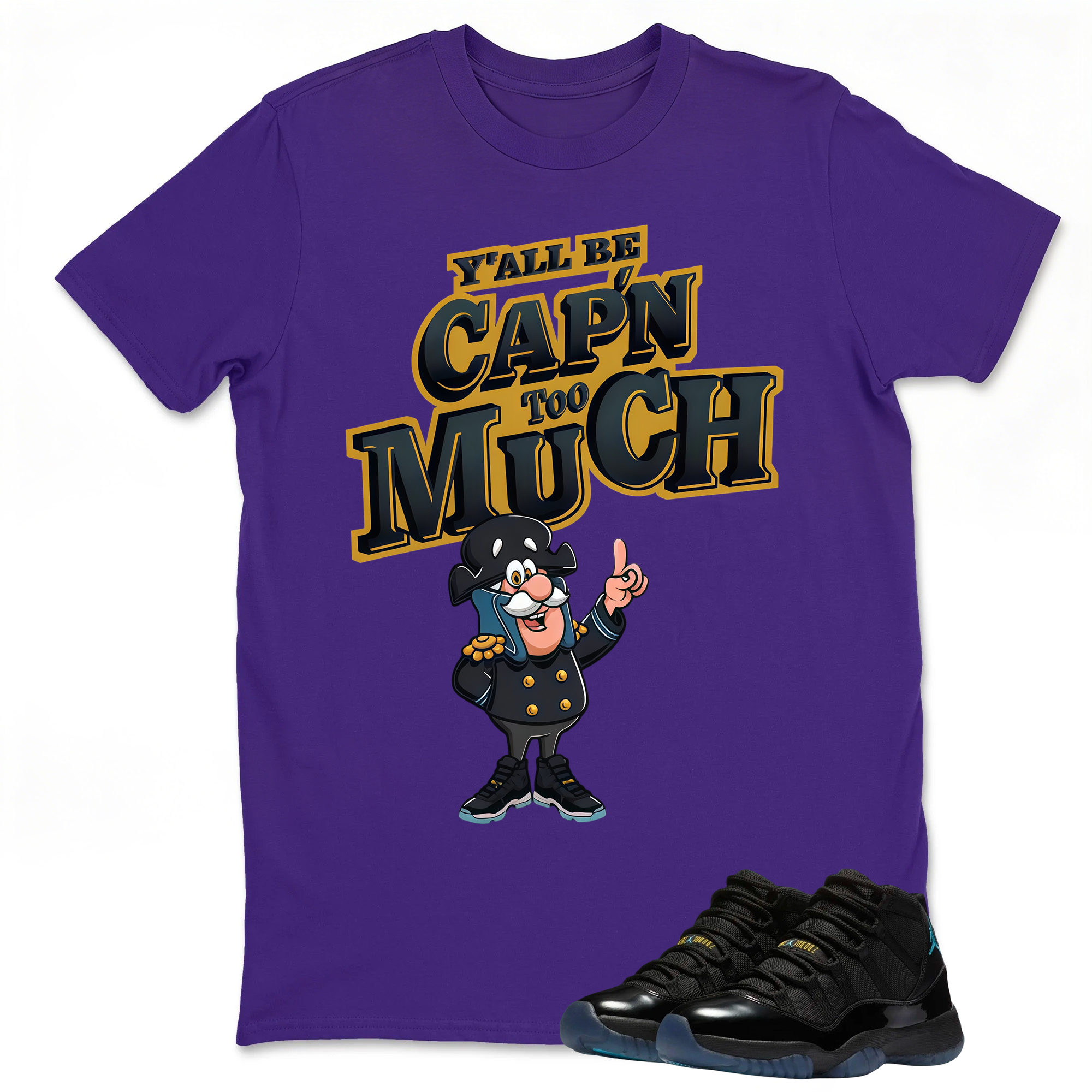 CAP'N MUCH T-Shirt To Match Jordan 11 Gamma