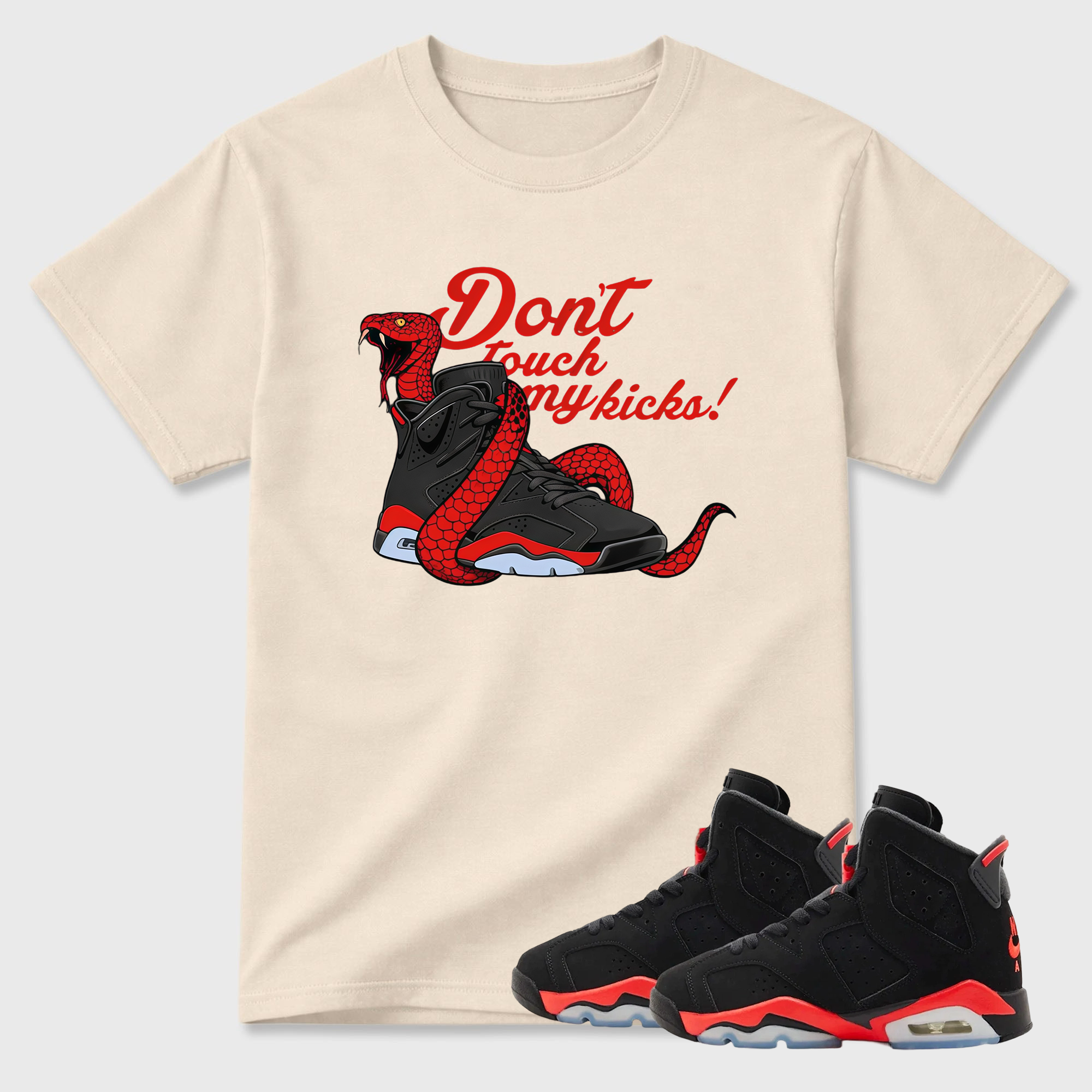 Don't Touch My Kicks TEEWAVO Sneaker Tees - Air Jordan 6 Reverse Infrared