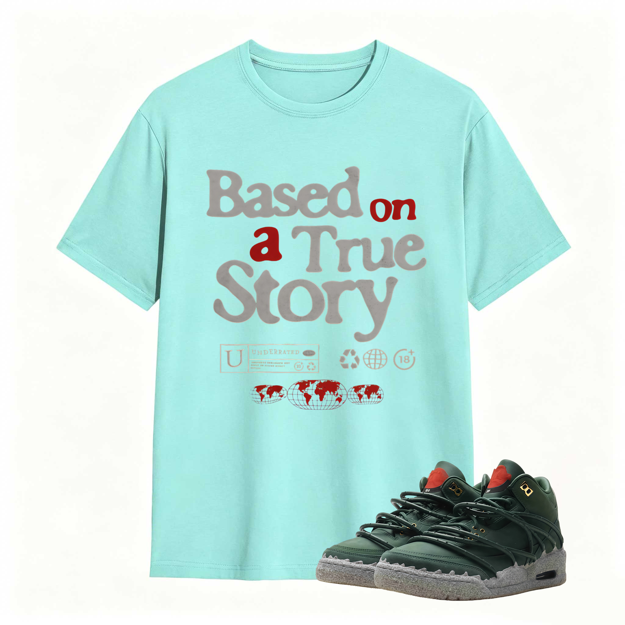 All Cap Sneaker Shirt Green to Match Jordan 3 Concrete Roses