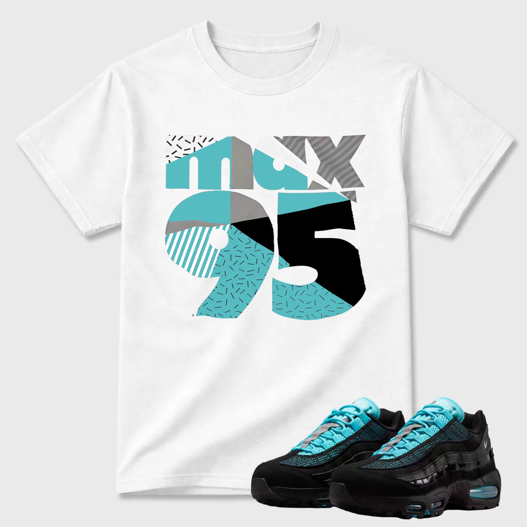 Geometric Cutout 95 Premium Graphic Tee for Sneaker Matching Outfits