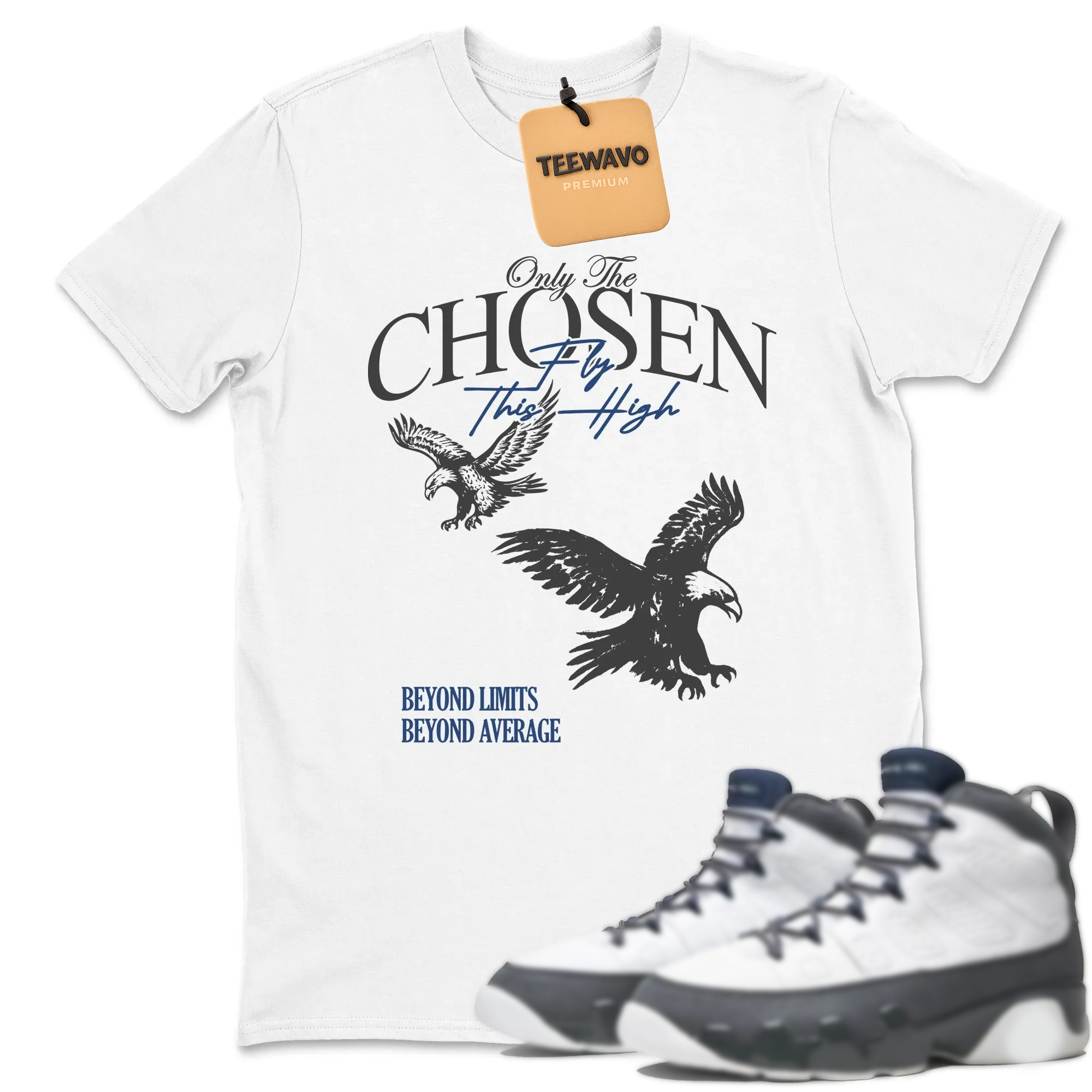 Only The Chosen Fly This High Sneaker Tees - AJD 9 Flint Grey