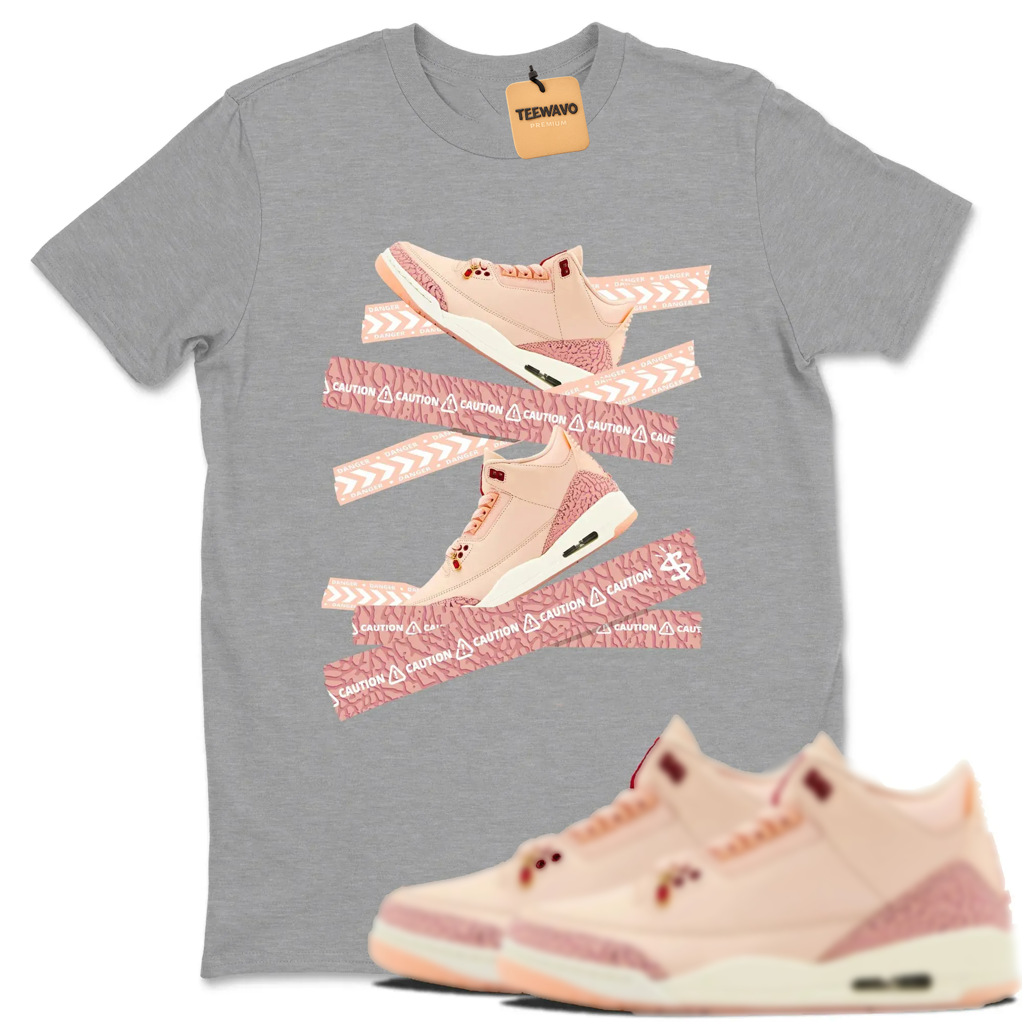 Caution Tape TEEWAVO Sneaker Tees - AJD 3 Valentines Day