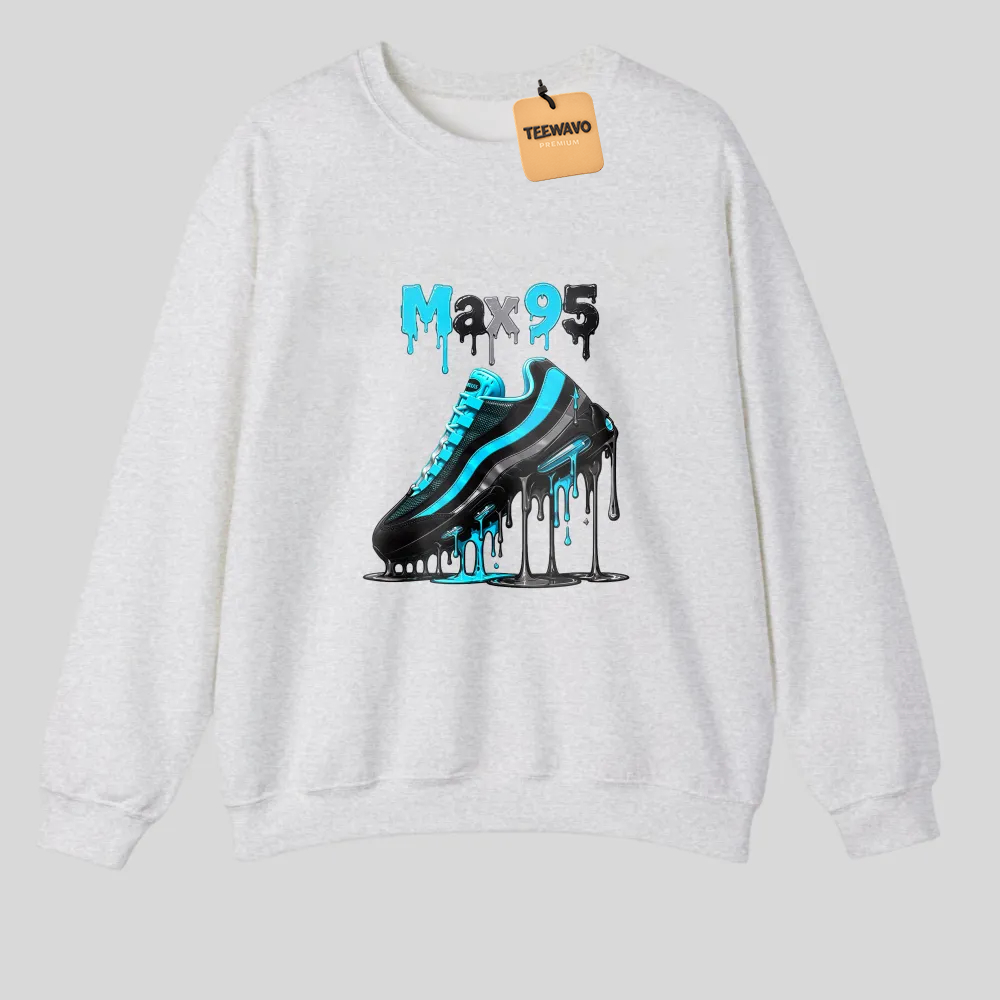 Black With Blue Sneaker Graphic Print tshirt 100% cotton