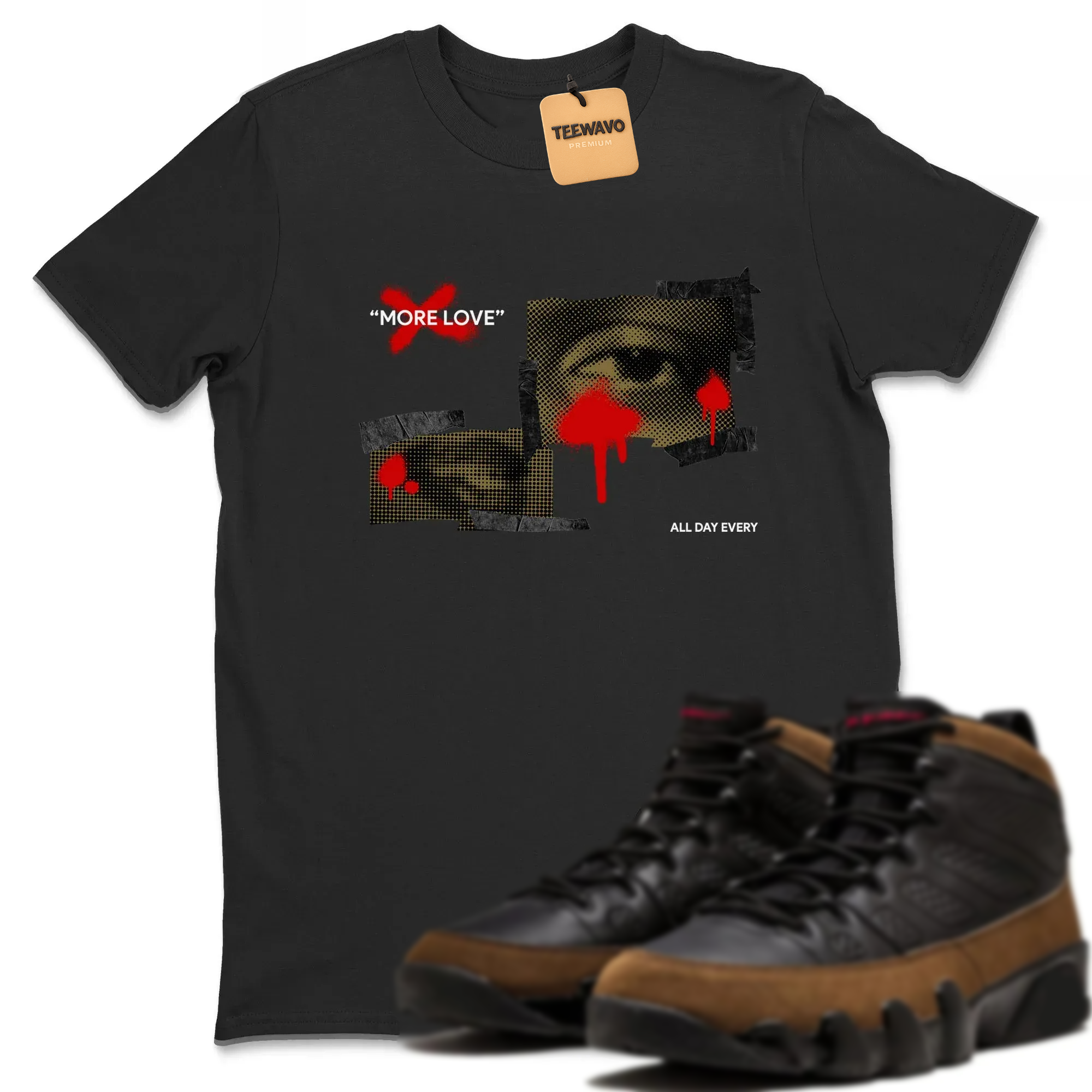 More Love TEEWAVO Sneaker Tees - AJD 9 Olive