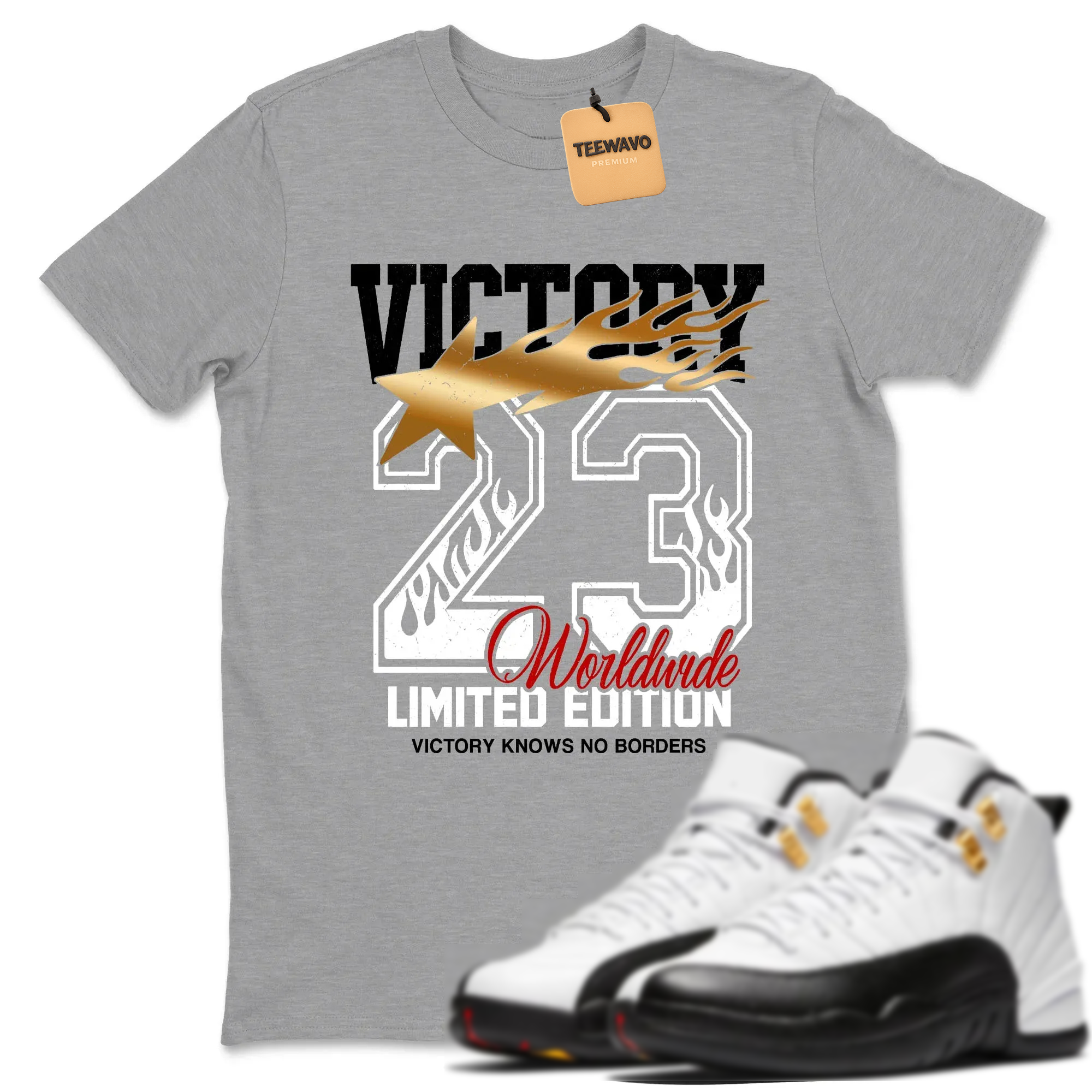 Victory Knows No Borders TEEWAVO Sneaker Tees - AJ 12 Taxi