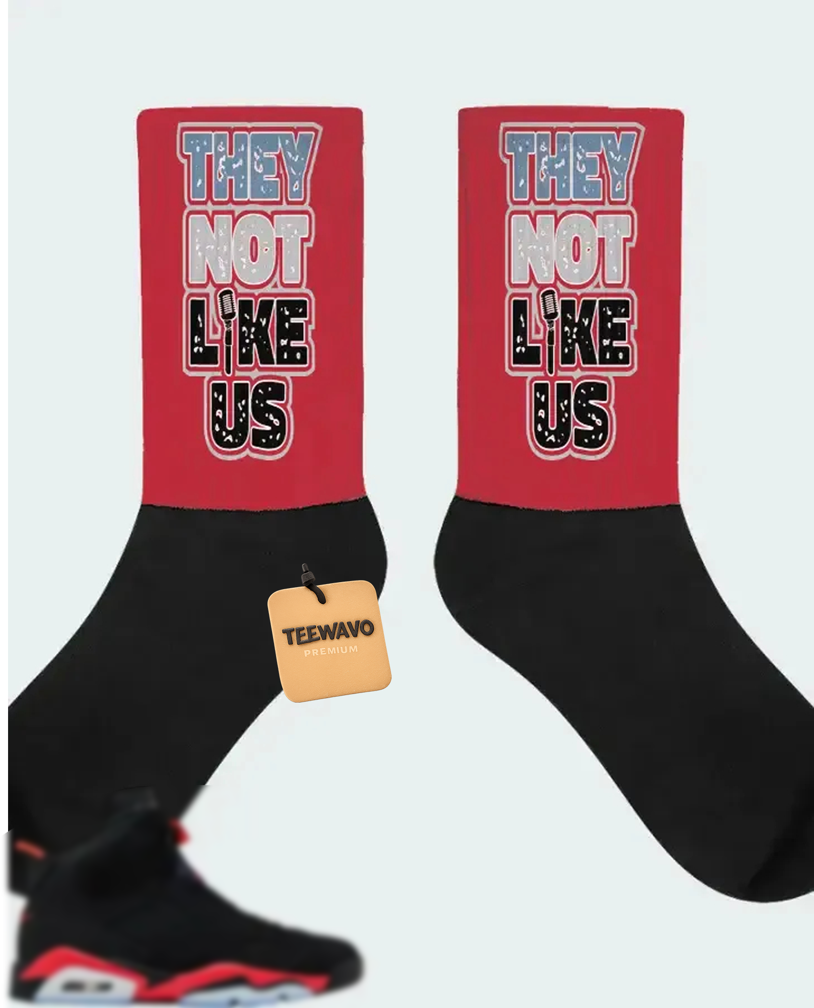 AJ 6 Retro Reverse Infrared Salesman Matching Socks