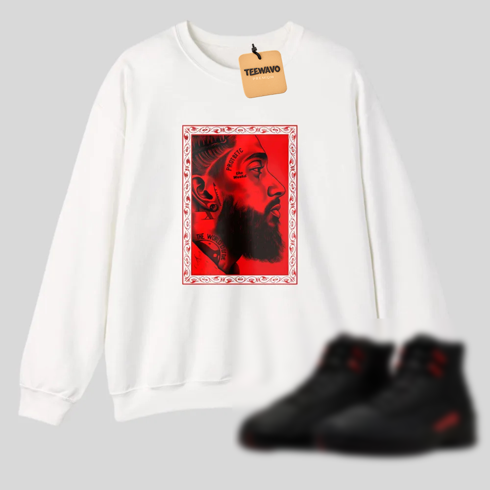 Red Portrait With Ornate Frame And Beard tshirt 100% cotton