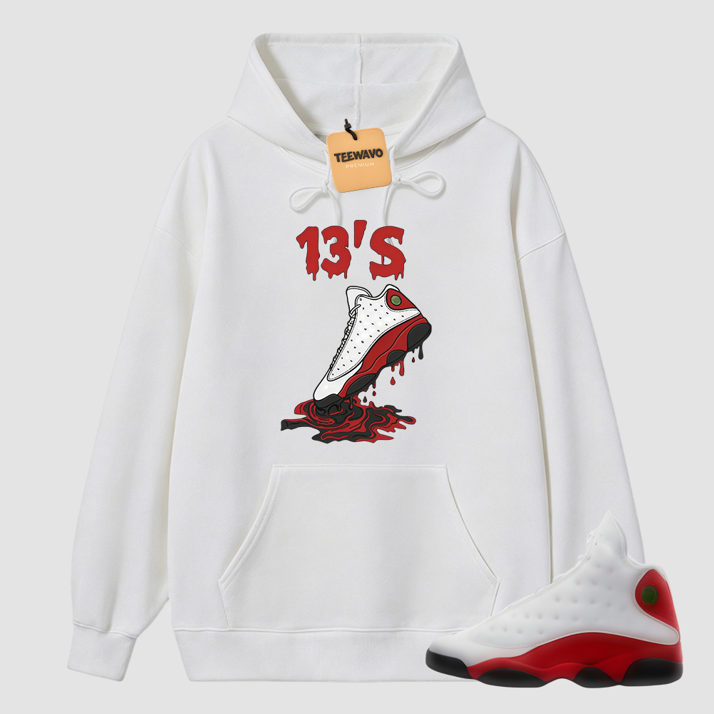 Dripping Shoe 13'S Hoodie Matching Joardan 13 OG Chicago Red/White