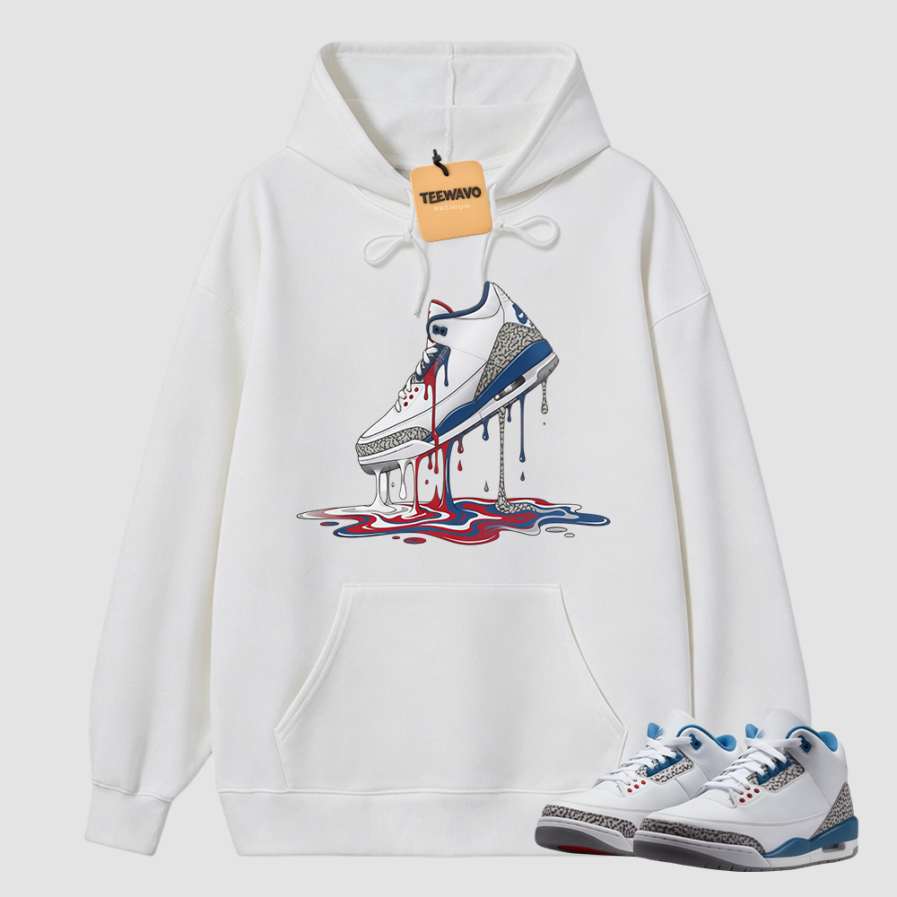 Dripping Shoe Hoodie to Match AJ 3 True Blue