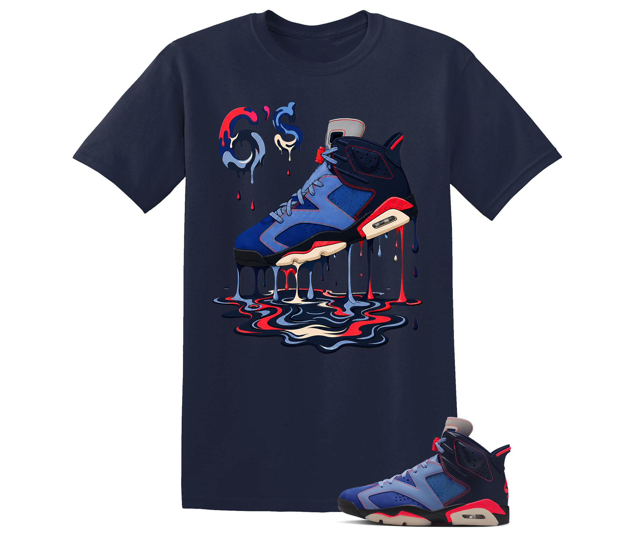 Dripping Shoe Shirt To Match AJ6 Retro Awake Blueberry, Sneaker Shirt to Match AJ6 Retro Awake