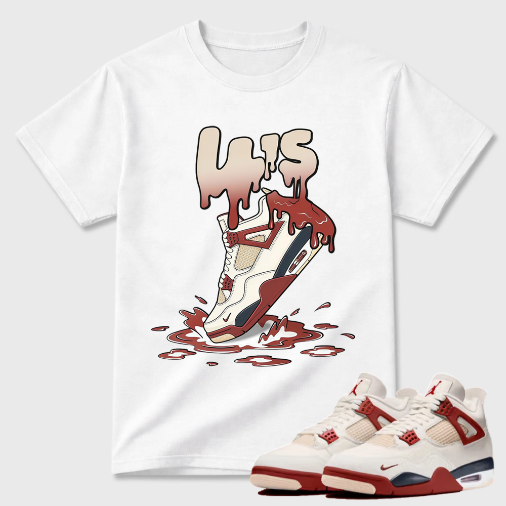 Dripping Paint AJ4 "Red Cement" Sneaker AJ4 Graphic Shirt