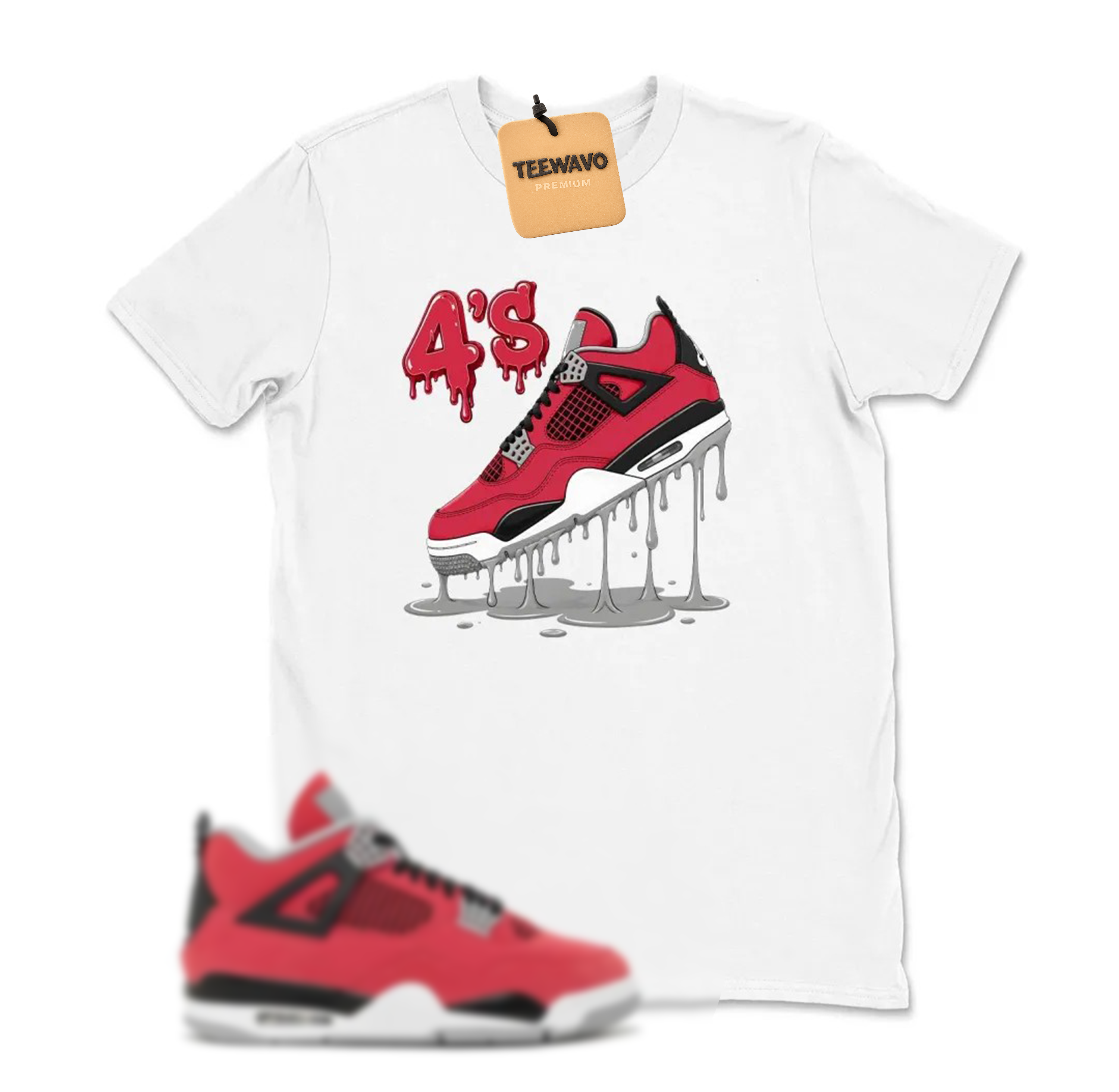 Dripping Shoe Retro 4 Toro Bravo Matching Sneaker Tee Shirt