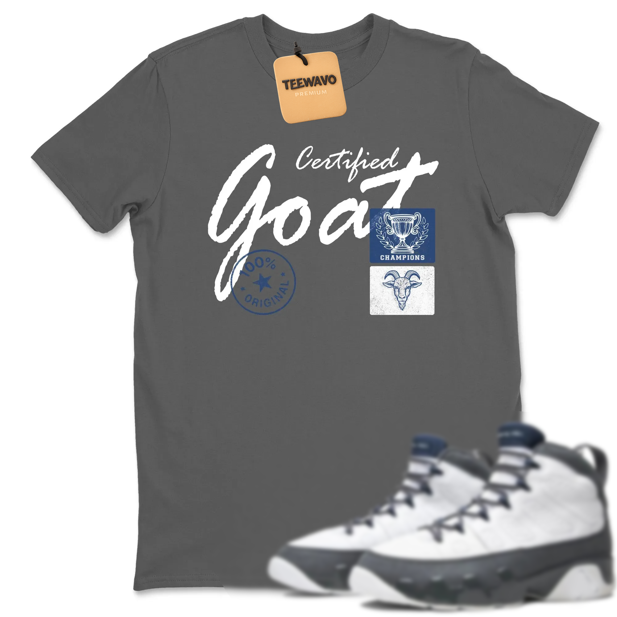 Certified Goat Sneaker Tees - AJ 9 Flint Grey