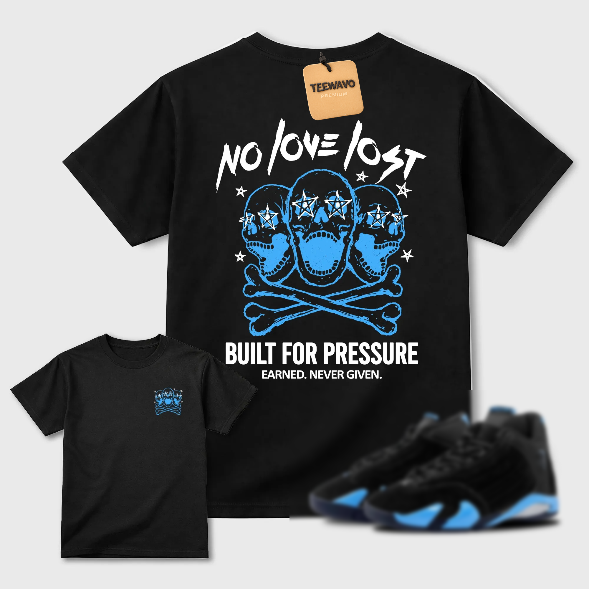 No Love Lost Sneaker Tees - AJ 14 University Blue