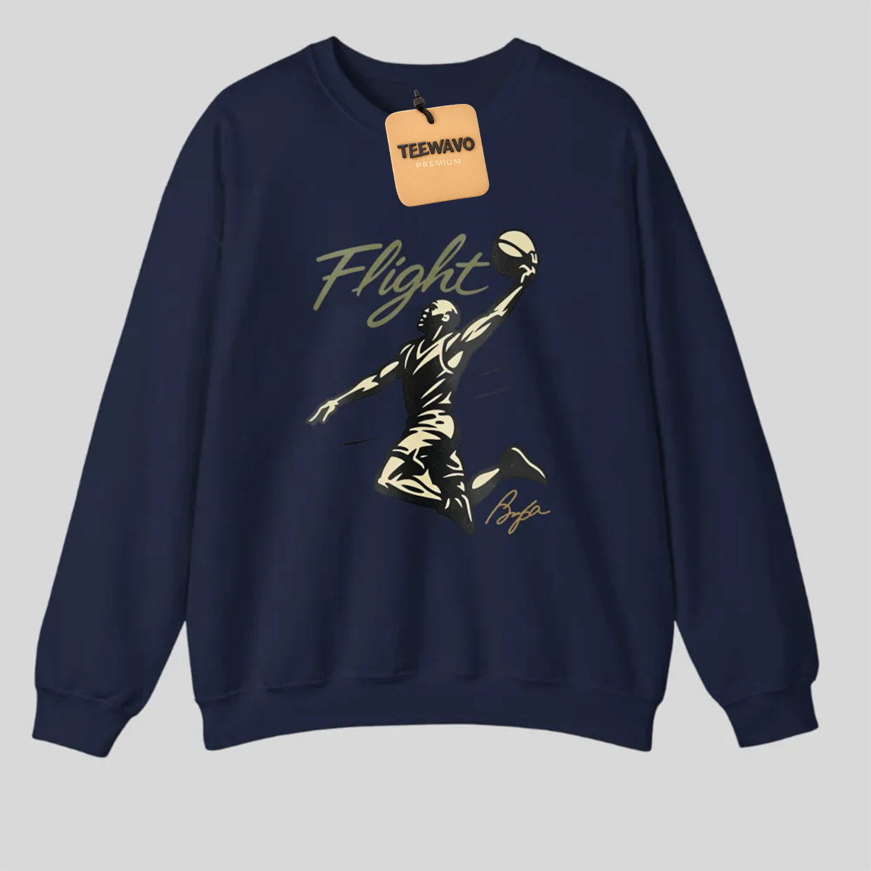 Flight Basketball Player Silhouette Gold Graphic Print tshirt 100% cotton