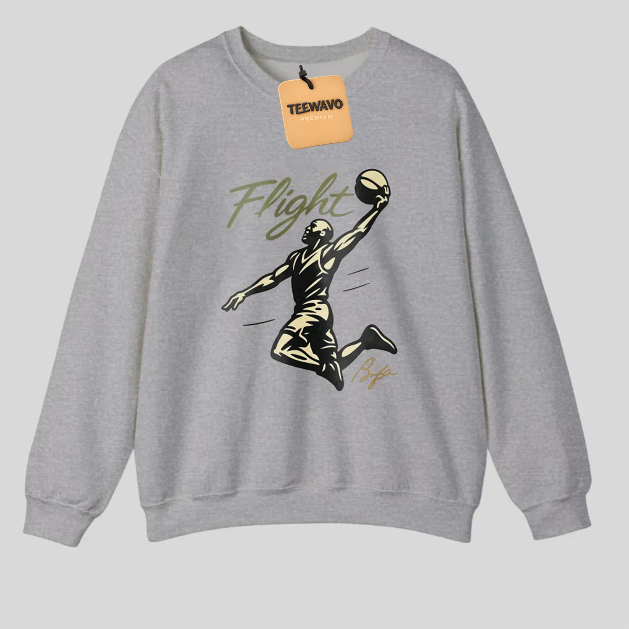 Flight Basketball Player Silhouette Gold Graphic Print tshirt 100% cotton