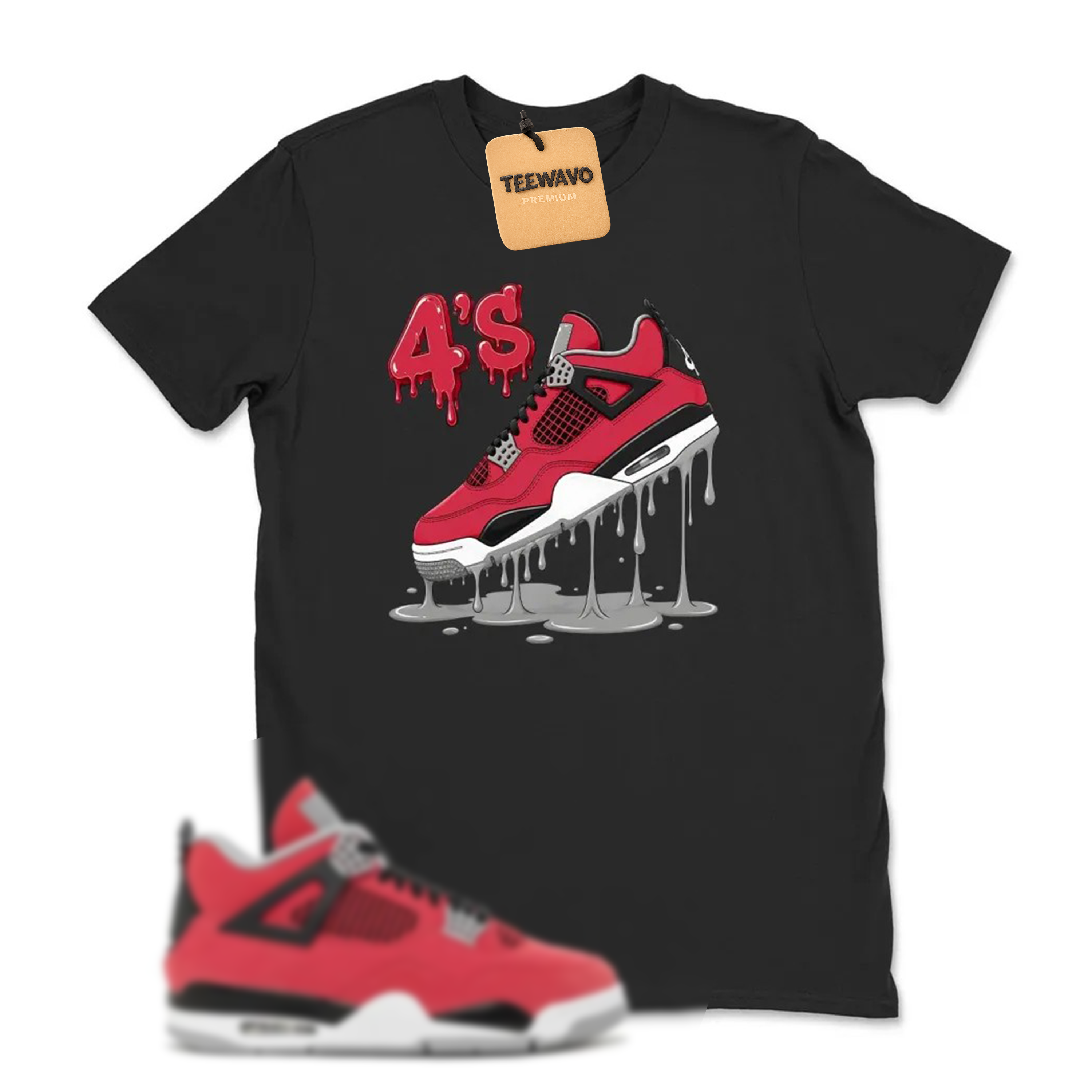 Dripping Shoe Retro 4 Toro Bravo Matching Sneaker Tee Shirt