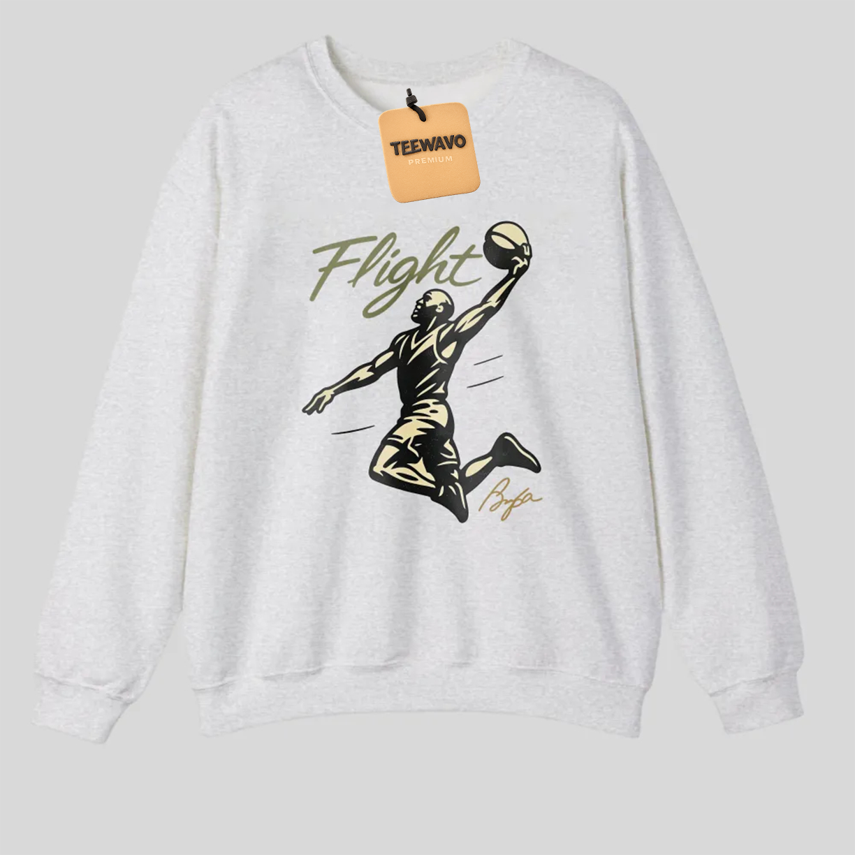 Flight Basketball Player Silhouette Gold Graphic Print tshirt 100% cotton